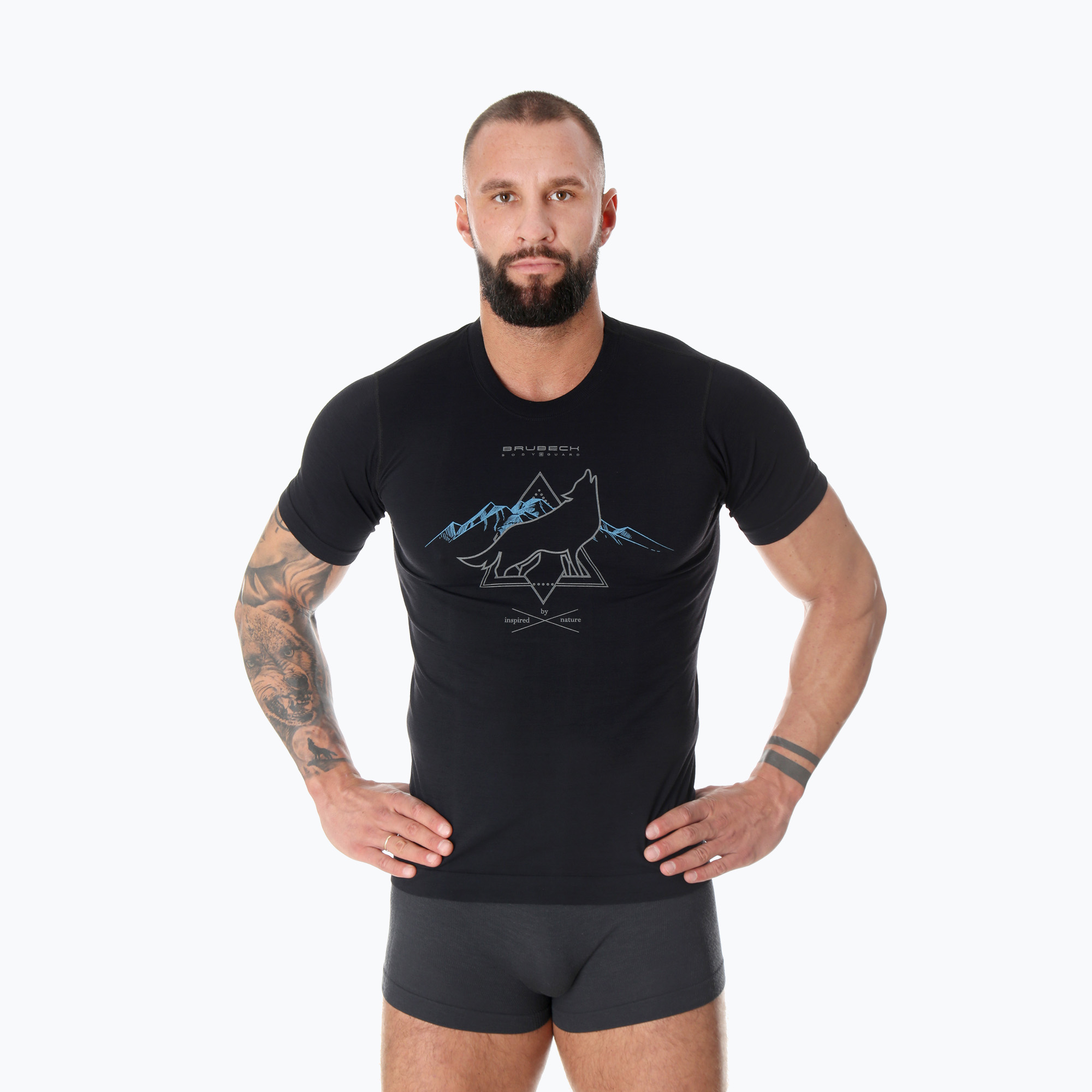 Men's Brubeck Outdoor Merino Wool Pro thermal T-shirt black/wild 3 (S)