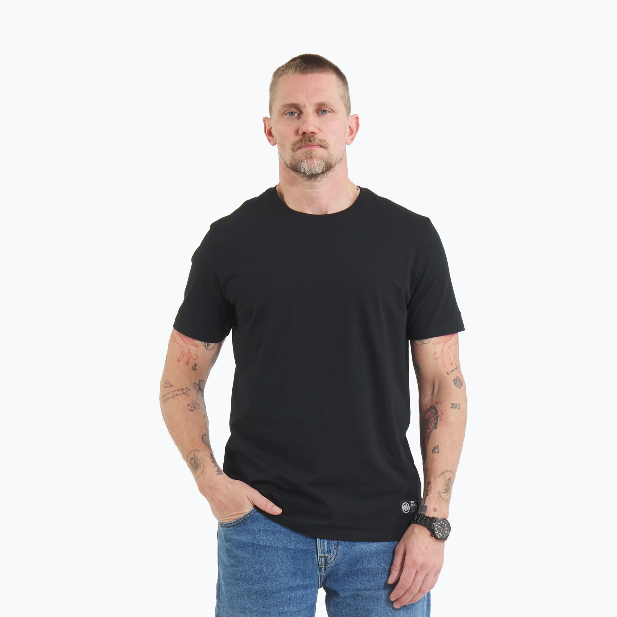 Men's T-shirt Pitbull No Logo black (S)
