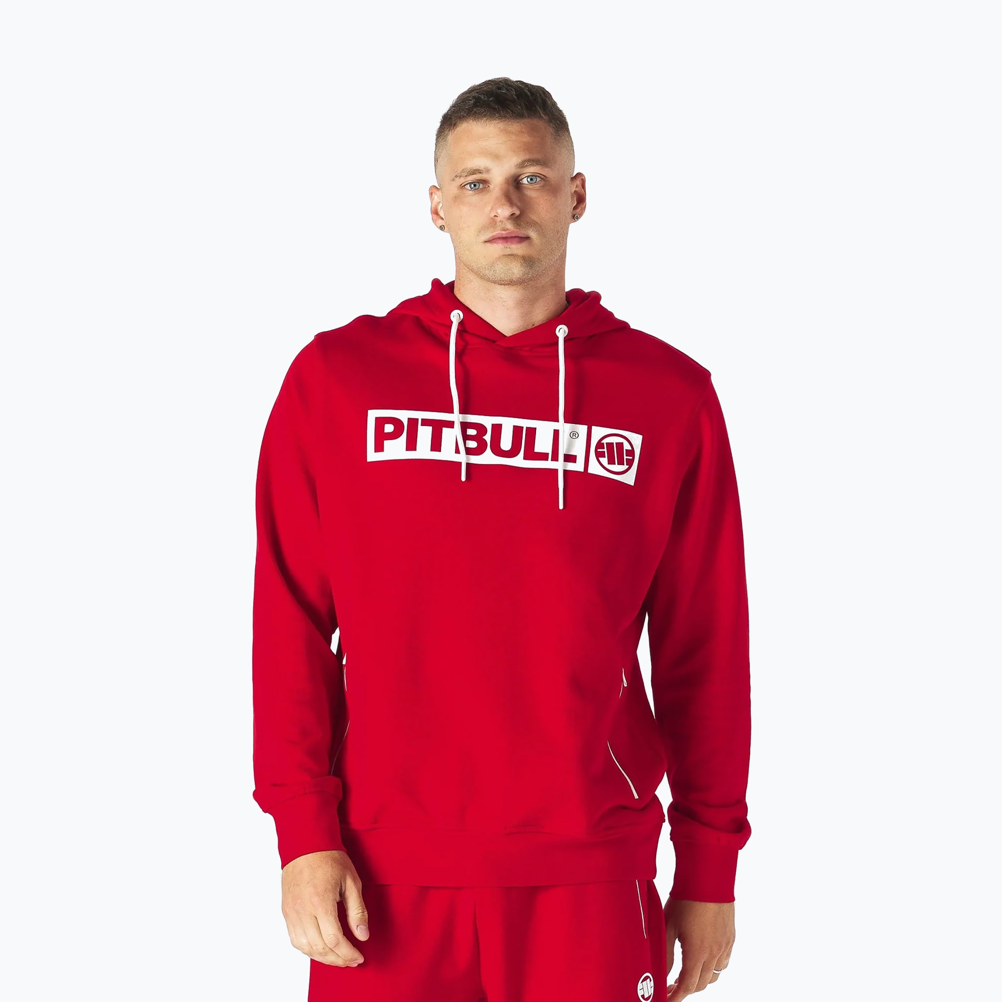 Men's sweatshirt Pitbull West Coast Hooded Hilltop Terry Group red