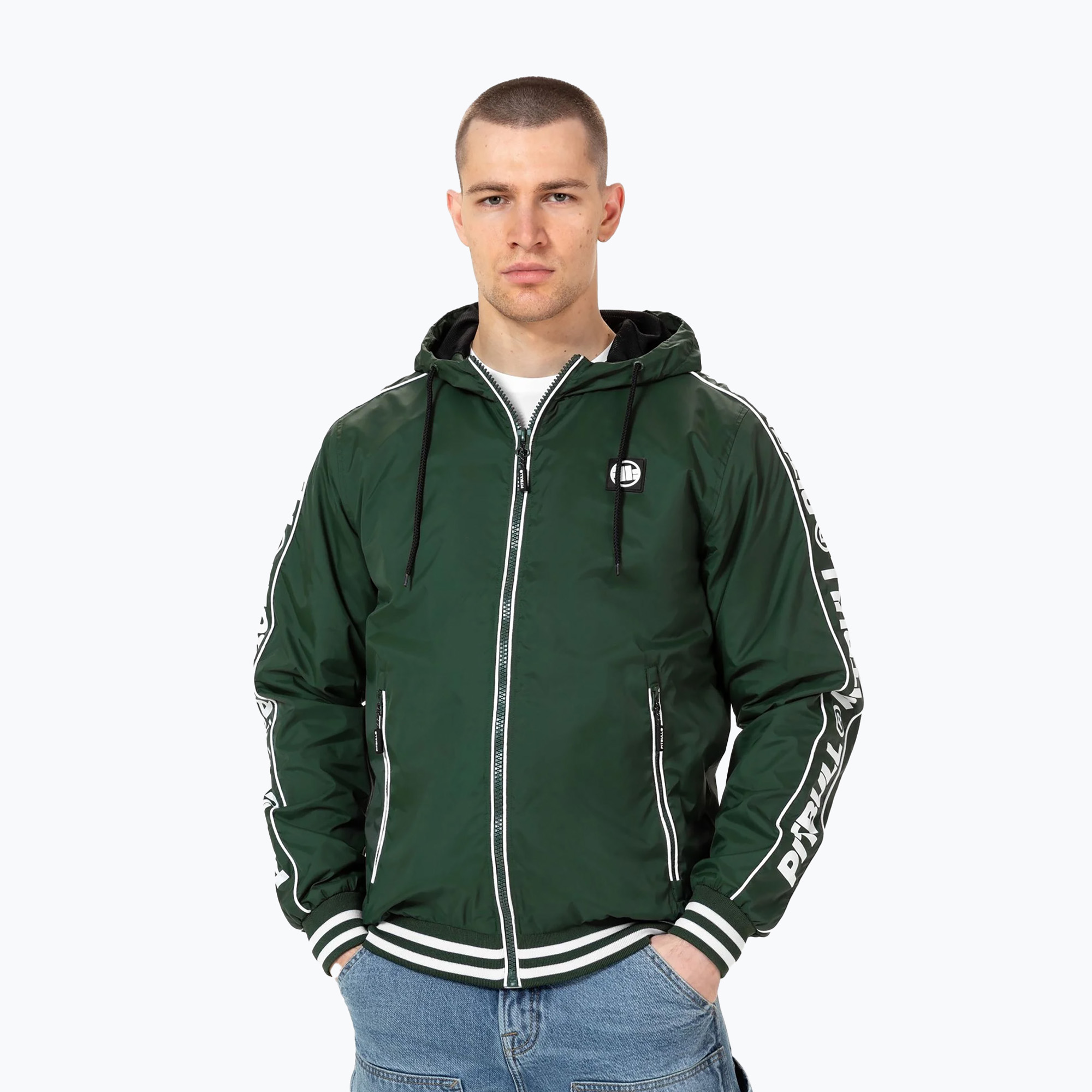 Men's Pitbull Whitewood Hooded Nylon jacket green (XL)