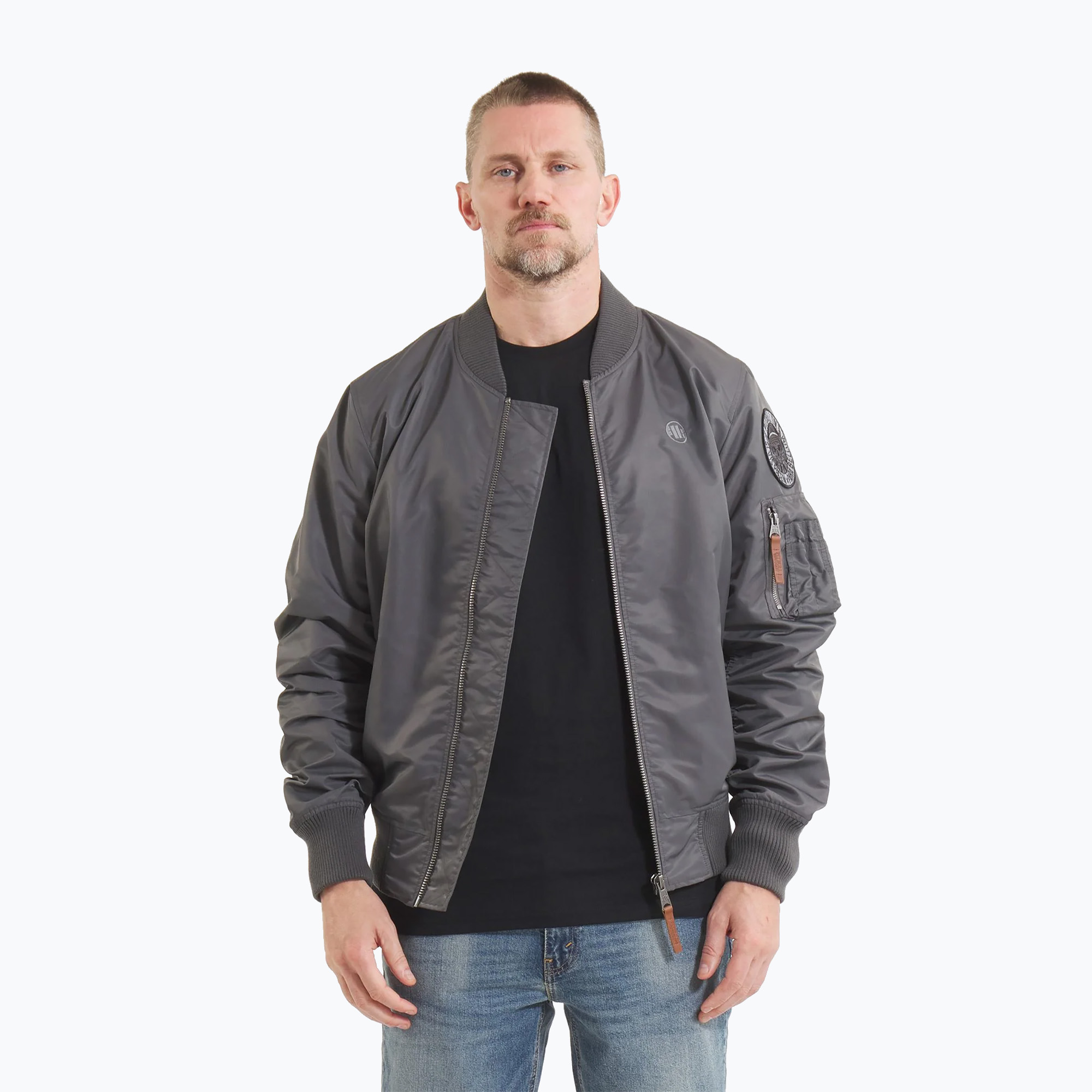 Pitbull West Coast men's jacket Ma 1 Logo Flight 2 graphite