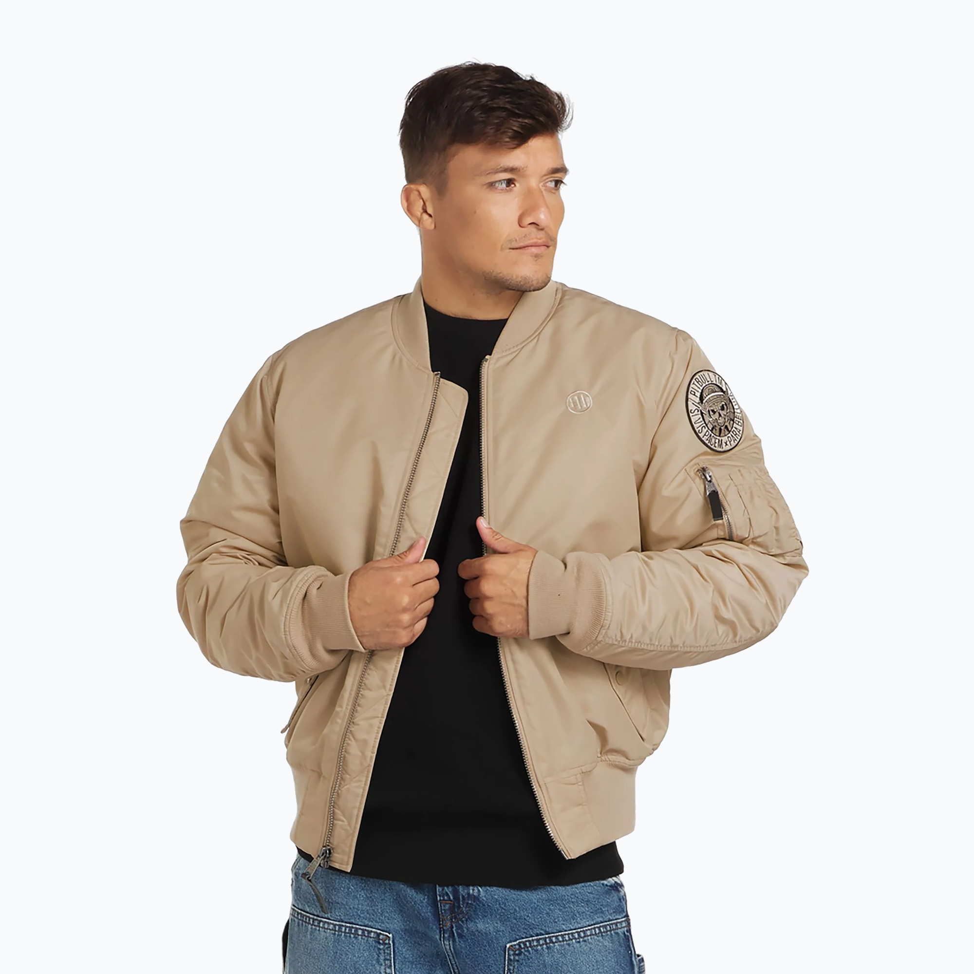 Pitbull West Coast men's Ma 1 Verano Bomber sand jacket (S)