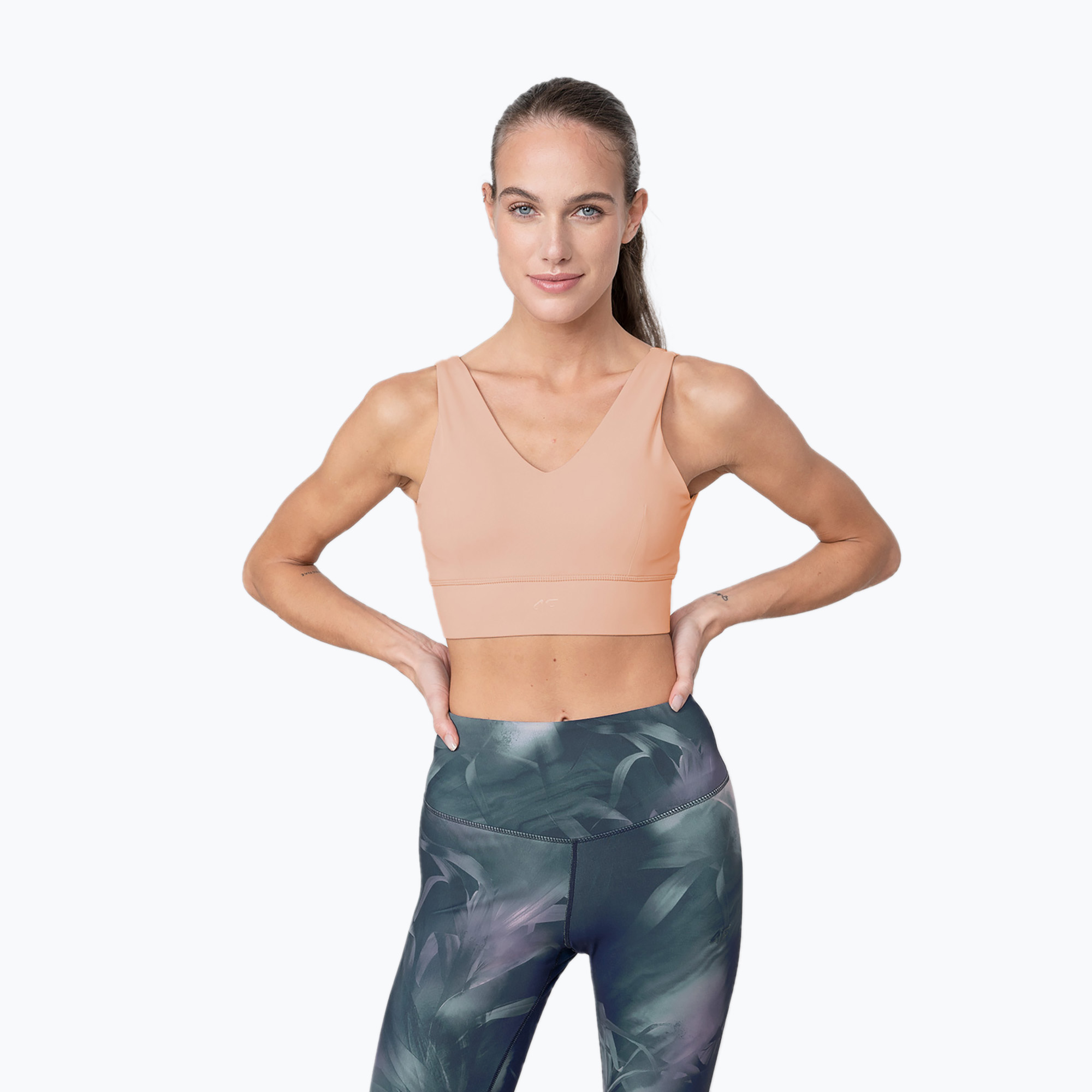 Women's yoga top 4F pink H4Z22-STAD017 (XL)