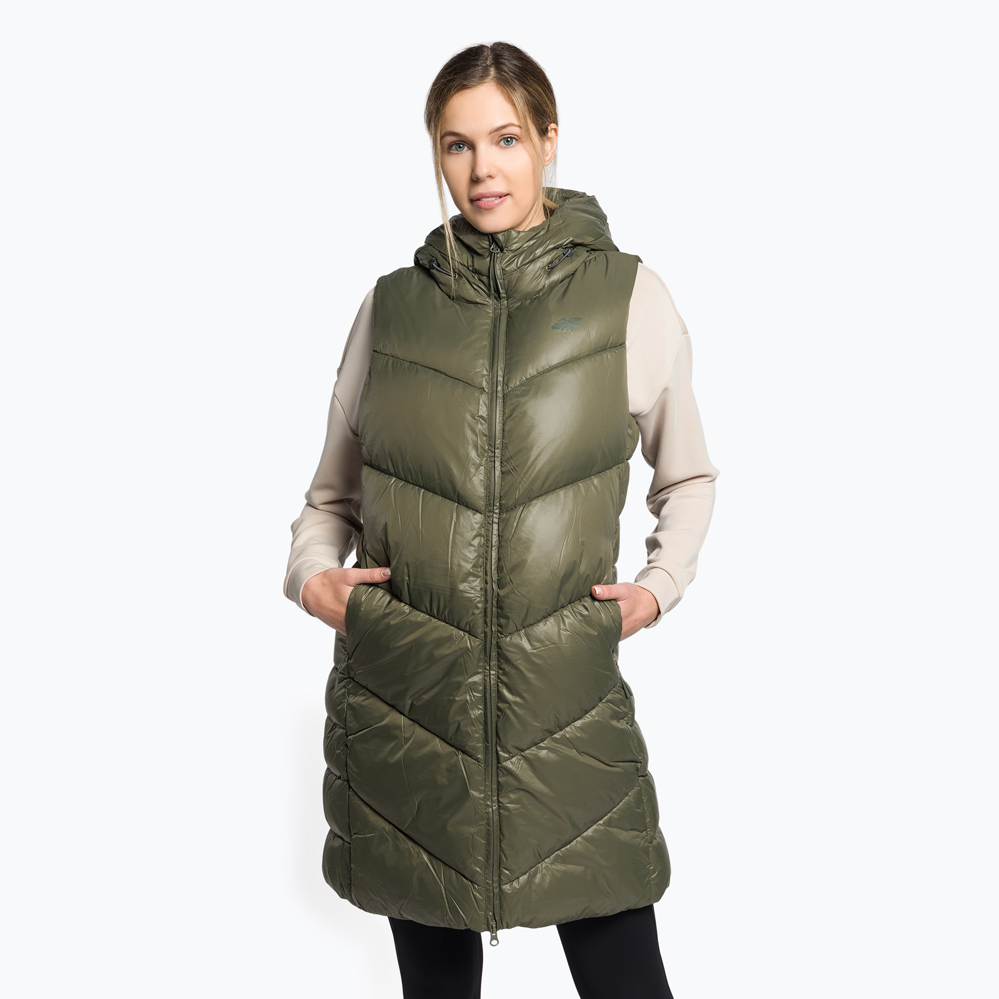 Women's 4F waistcoat green H4Z22-KUDP006 (XS)