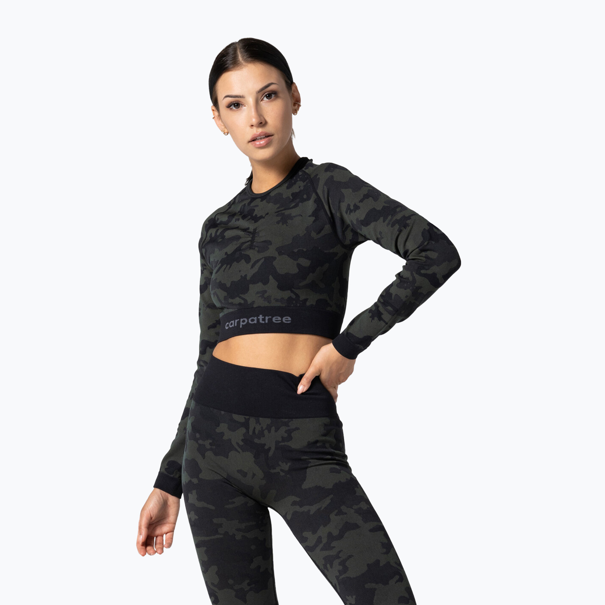 Women's training top Carpatree Camo Seamless green (M)