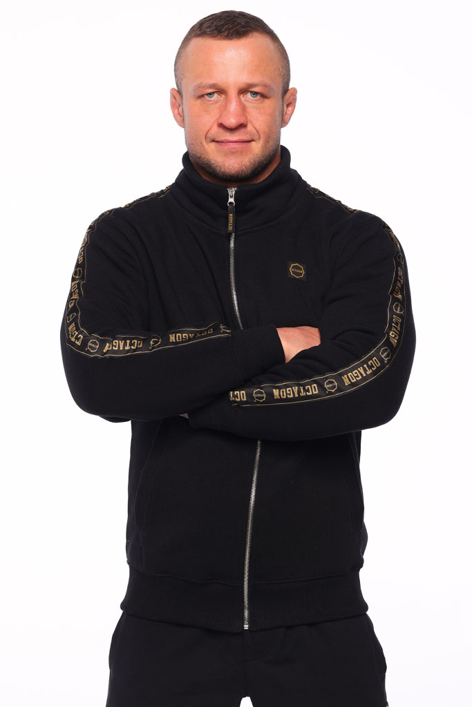 Men's Octagon Zip Stripe sweatshirt black
