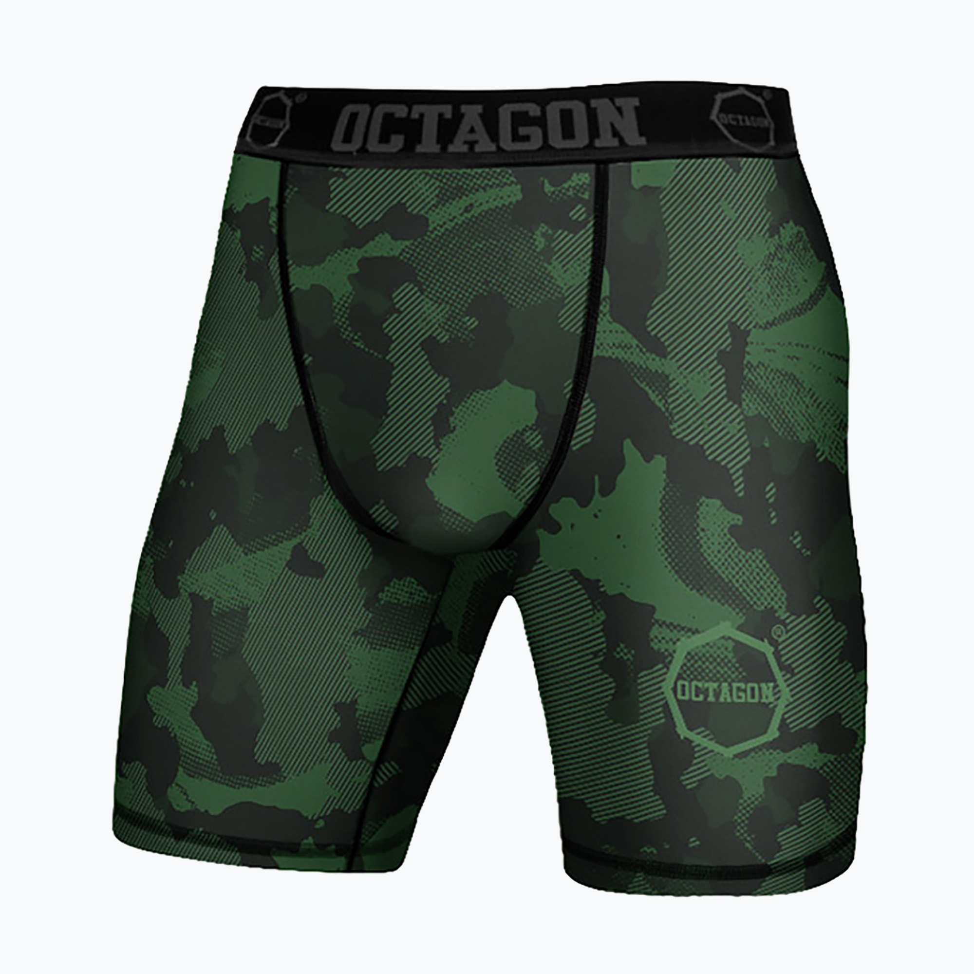Men's Octagon Camo Forest khaki compression shorts (S)
