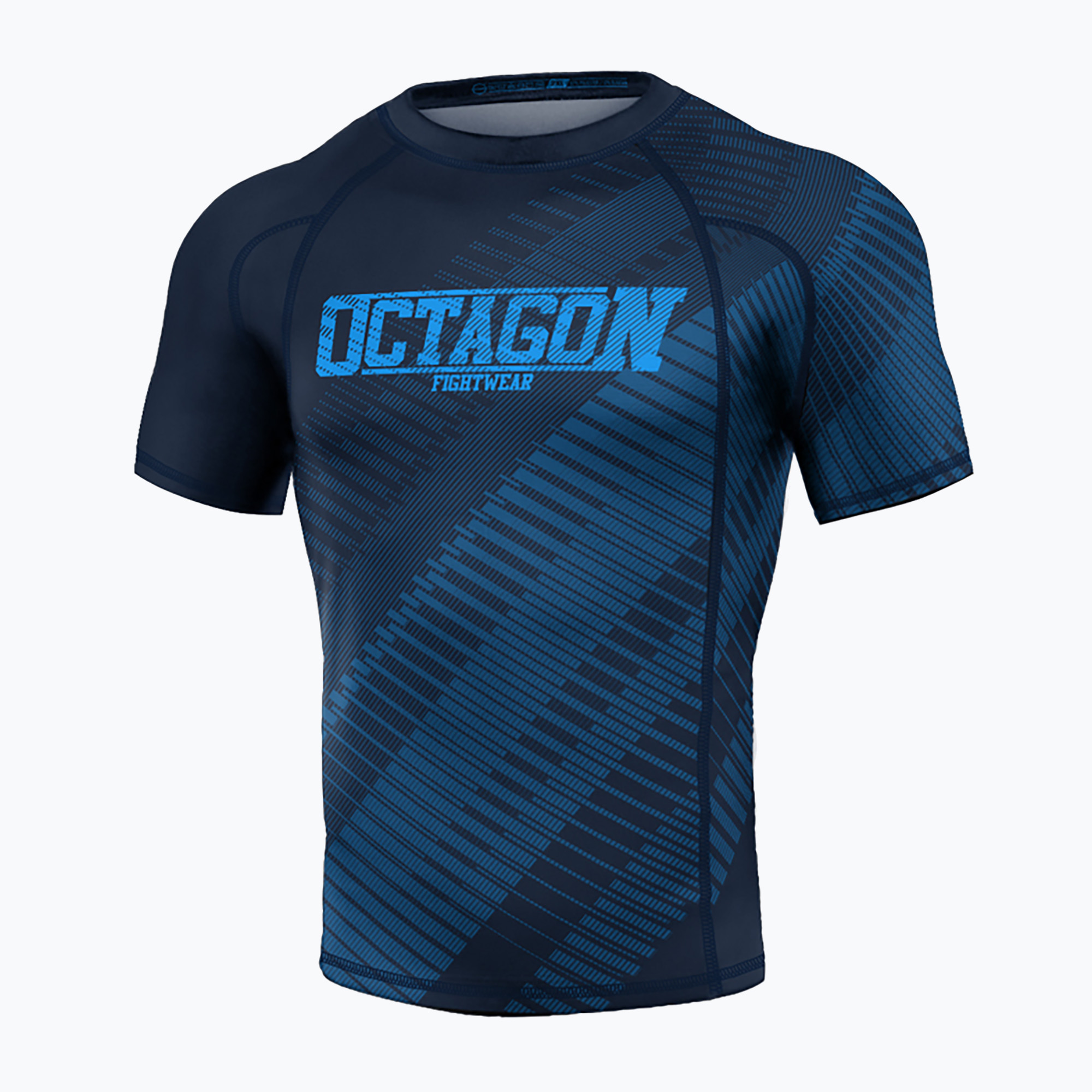 Men's Octagon Blocks Premium blue Rashguard (XL)