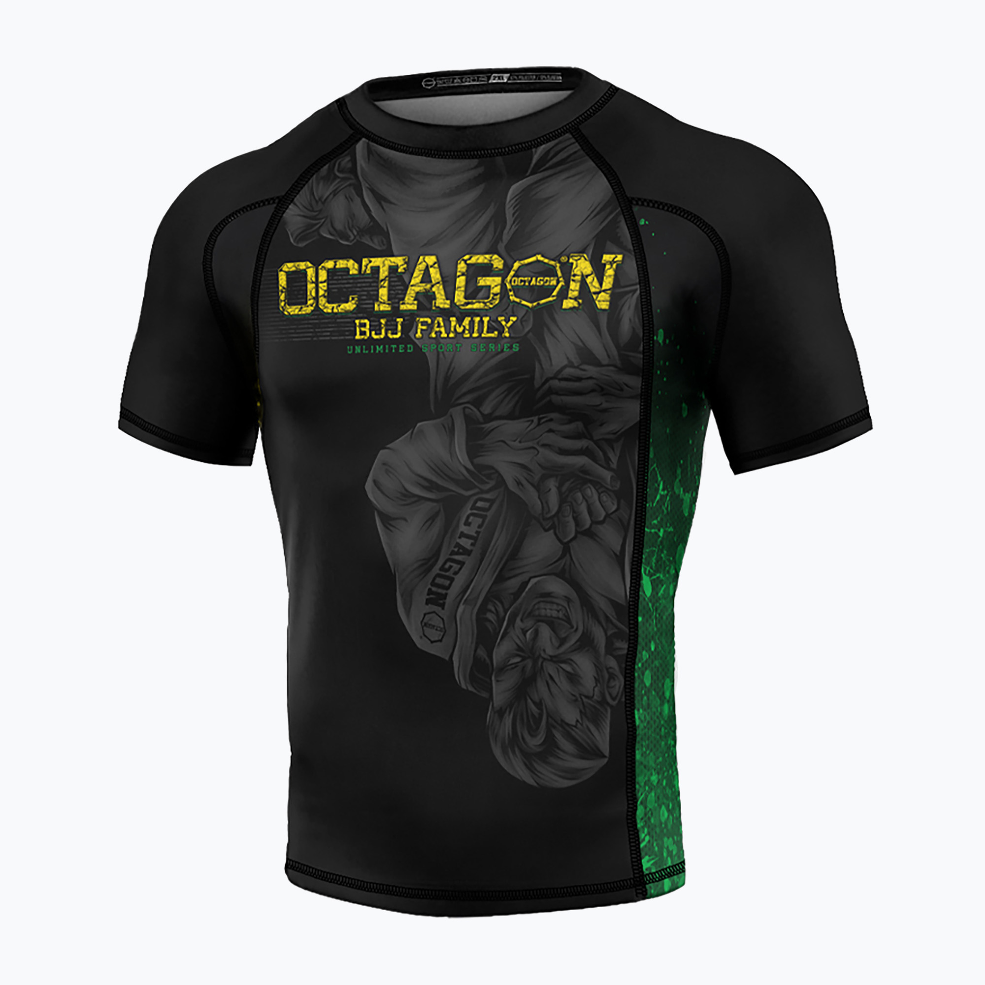 Octagon Premium Jiu Jitsu Family black/multicolour men's rashguard (XXL)
