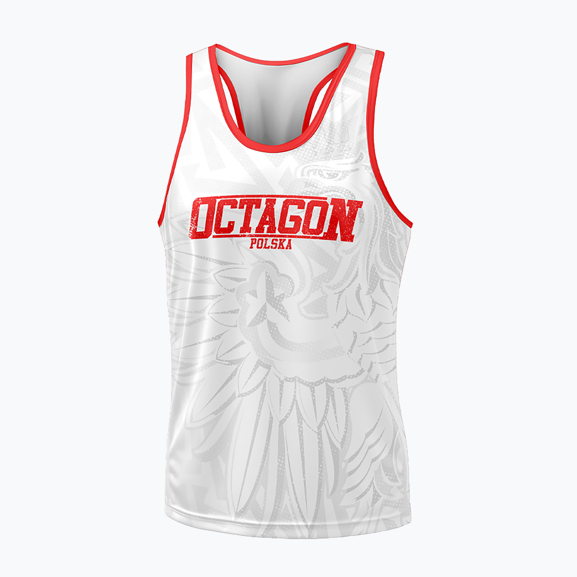Octagon men's tank top Red and white (XL)