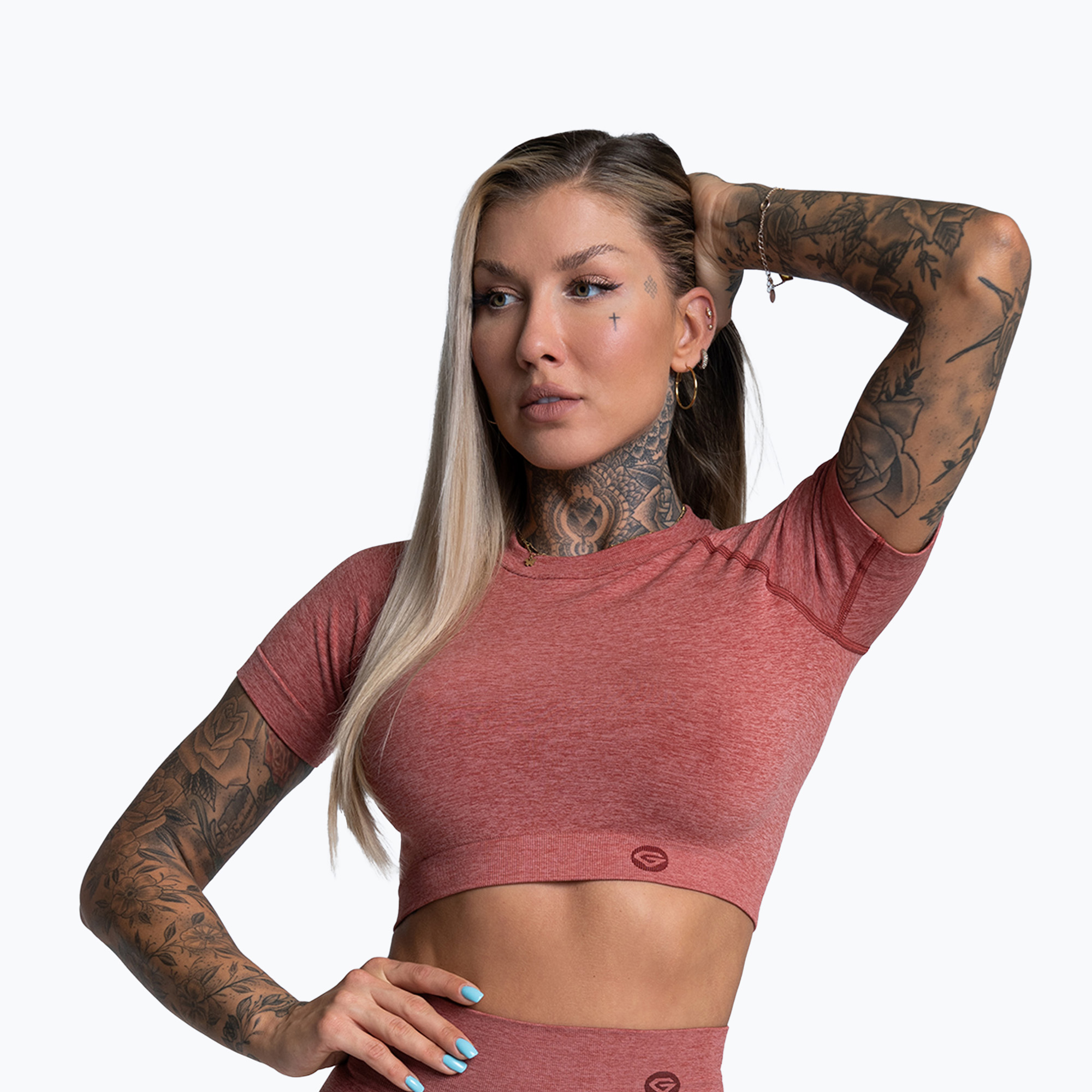 Women's training t-shirt Gym Glamour Seamless Rashguard cherry (XS)