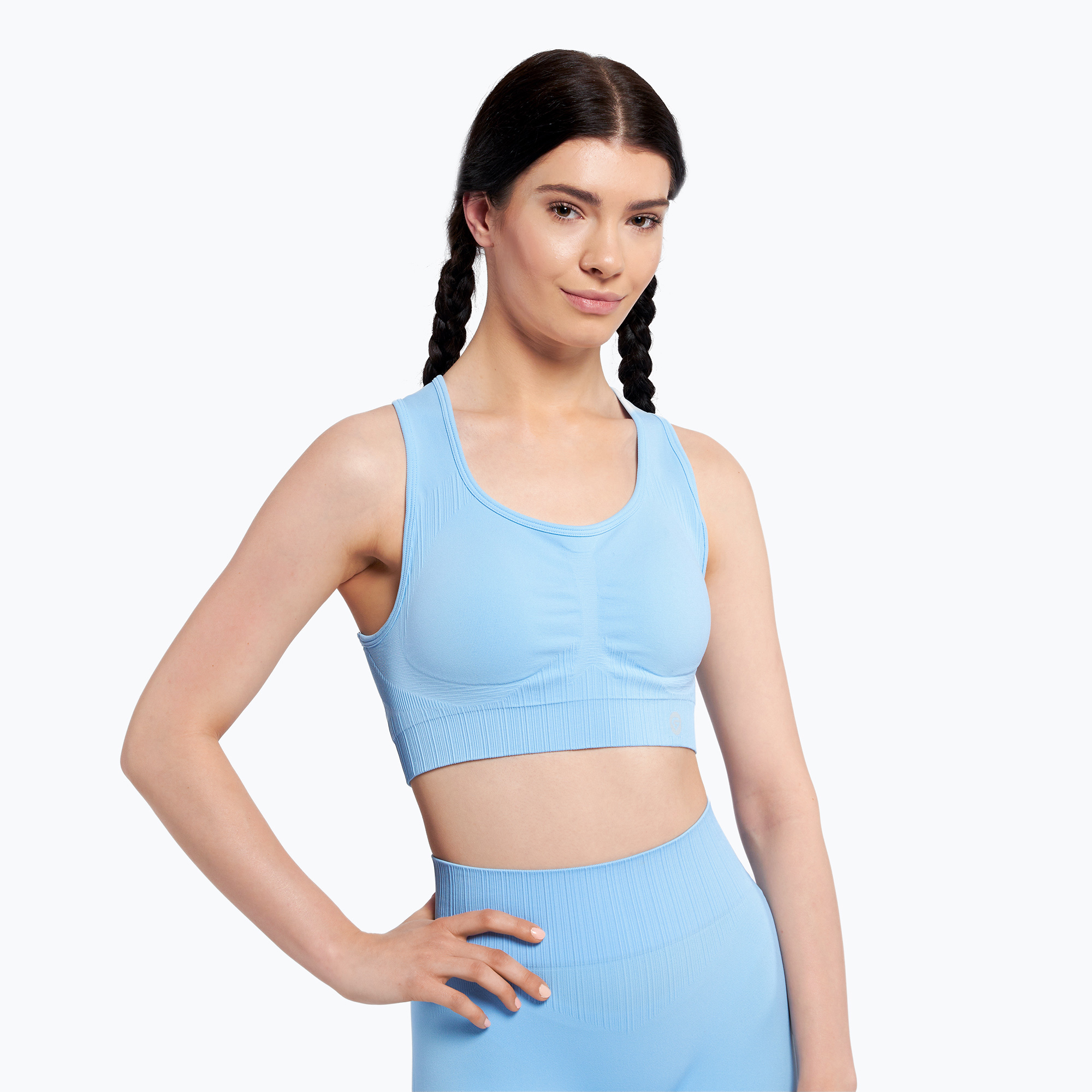 Gym Glamour Push Up Baby Blue 406 406 fitness bra (L)