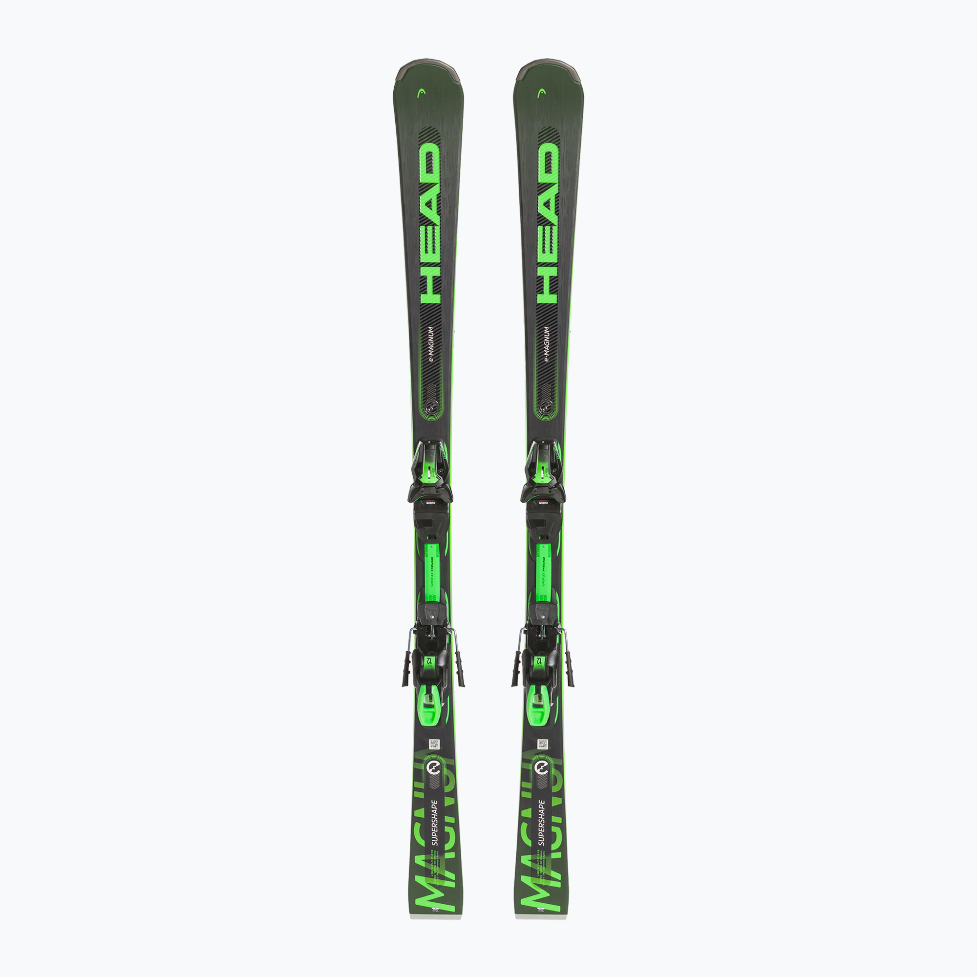 HEAD Supershape e-Magnum SW SF-PR + PRD 12 black/neon green downhill skis (177 cm)