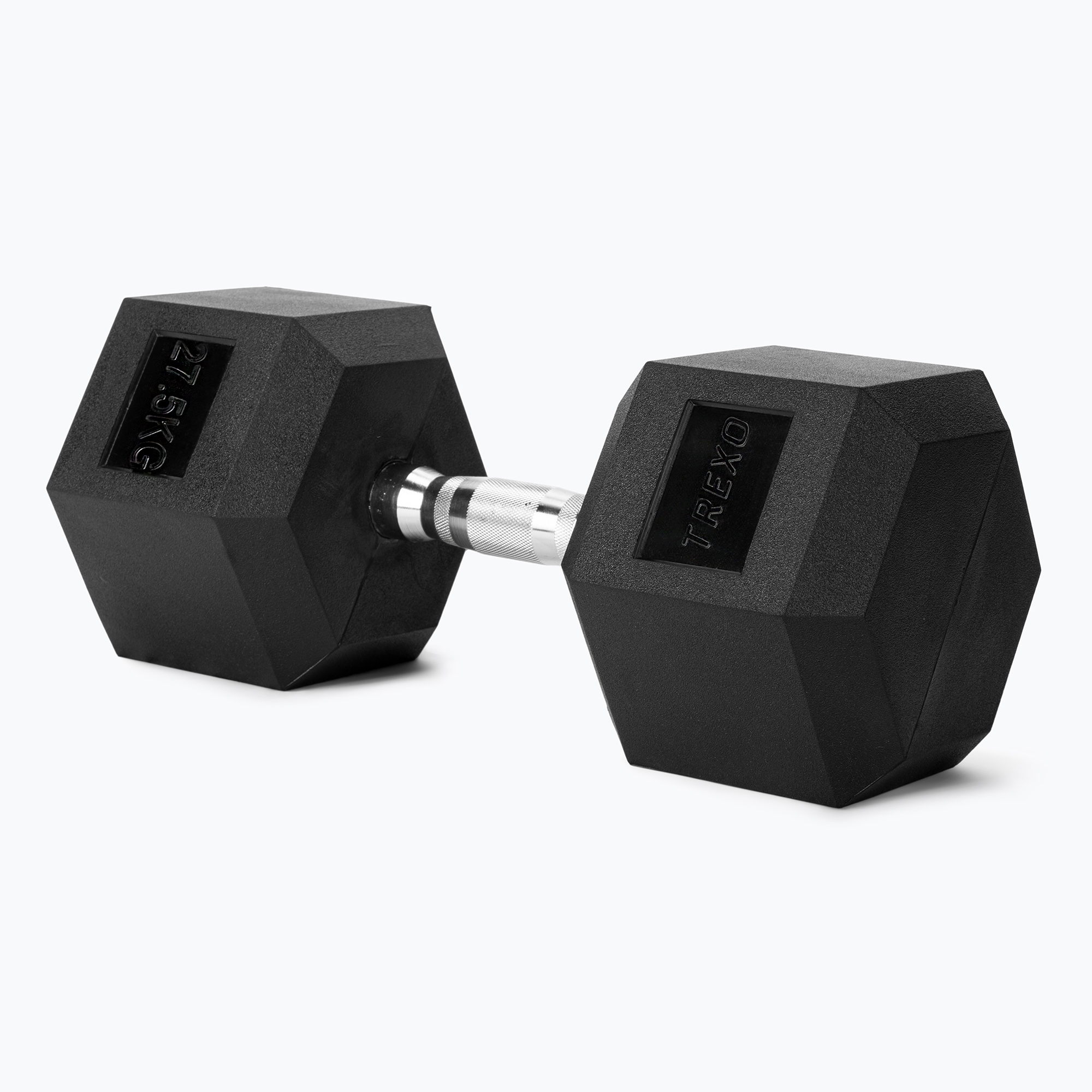 TREXO Hex 27.5 kg rubberised dumbbell (27.5 kg)