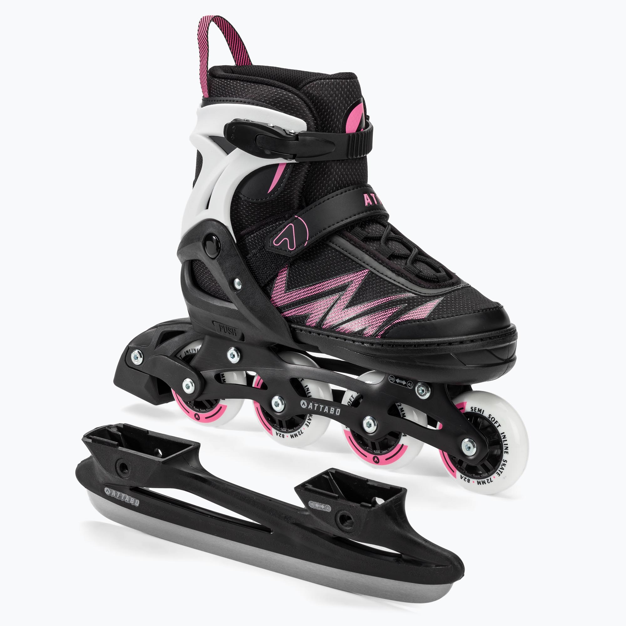 ATTABO 2-in-1 children's skates Kylo pink (L (38-41))
