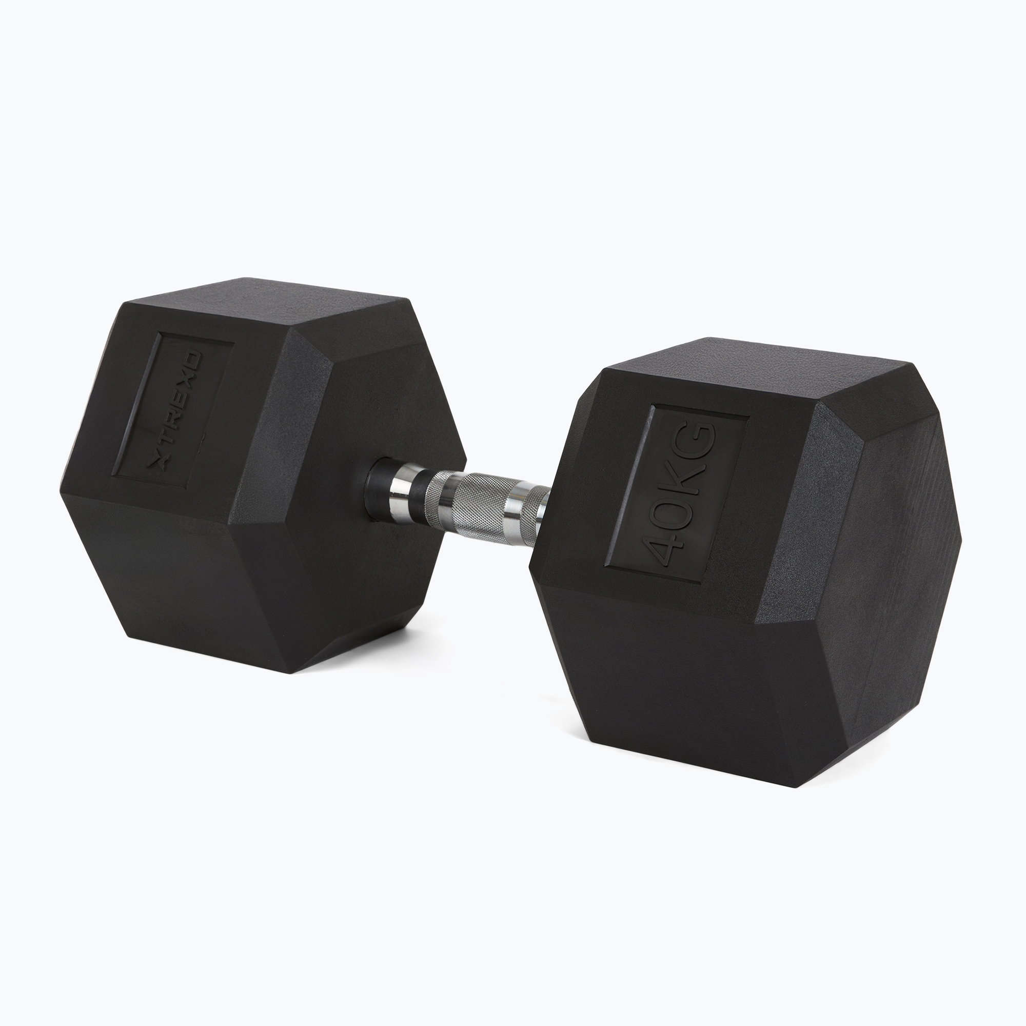 TREXO Hex 40 kg rubberised dumbbells