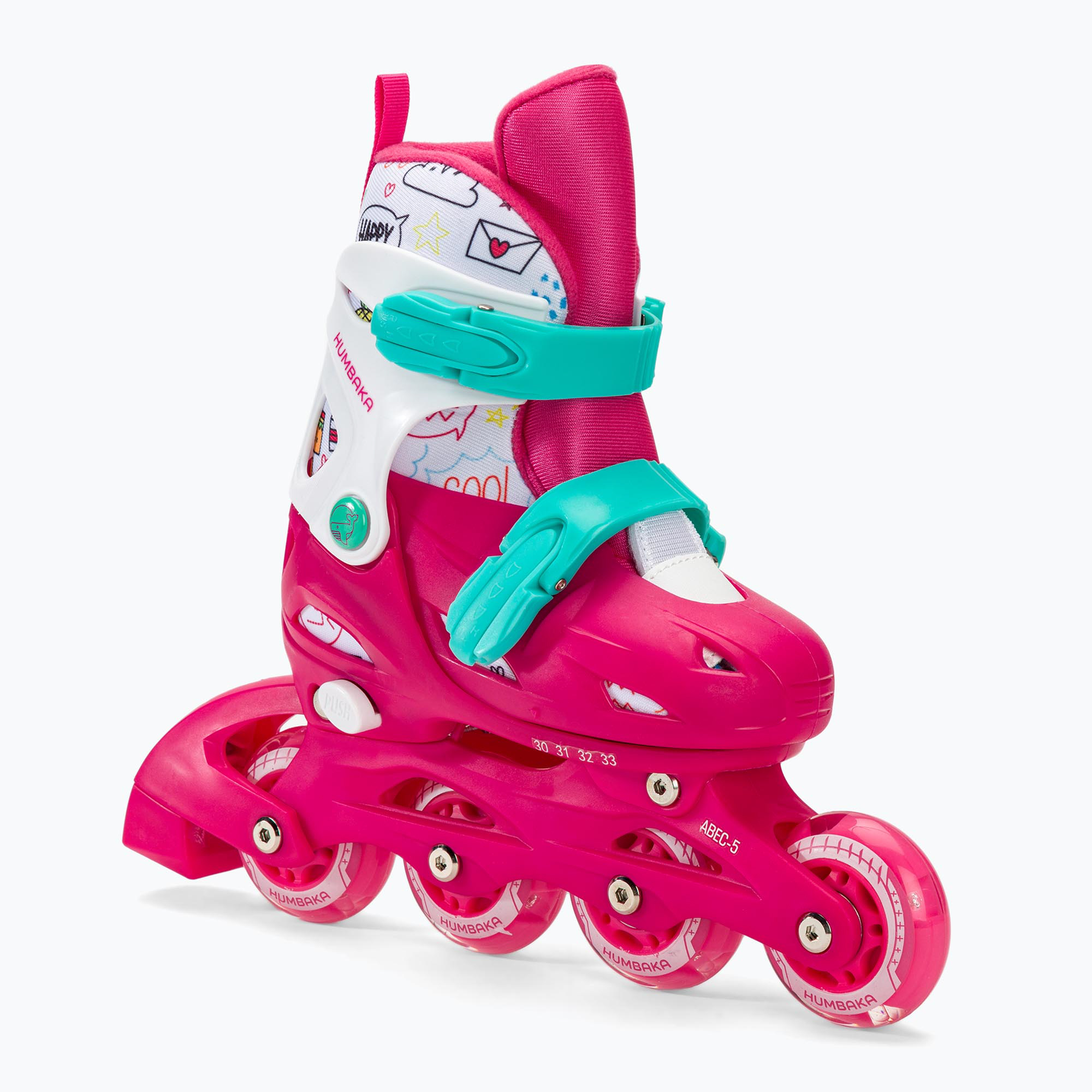 HUMBAKA Starjet LED children's roller skates 3in1 pink (30 - 33)