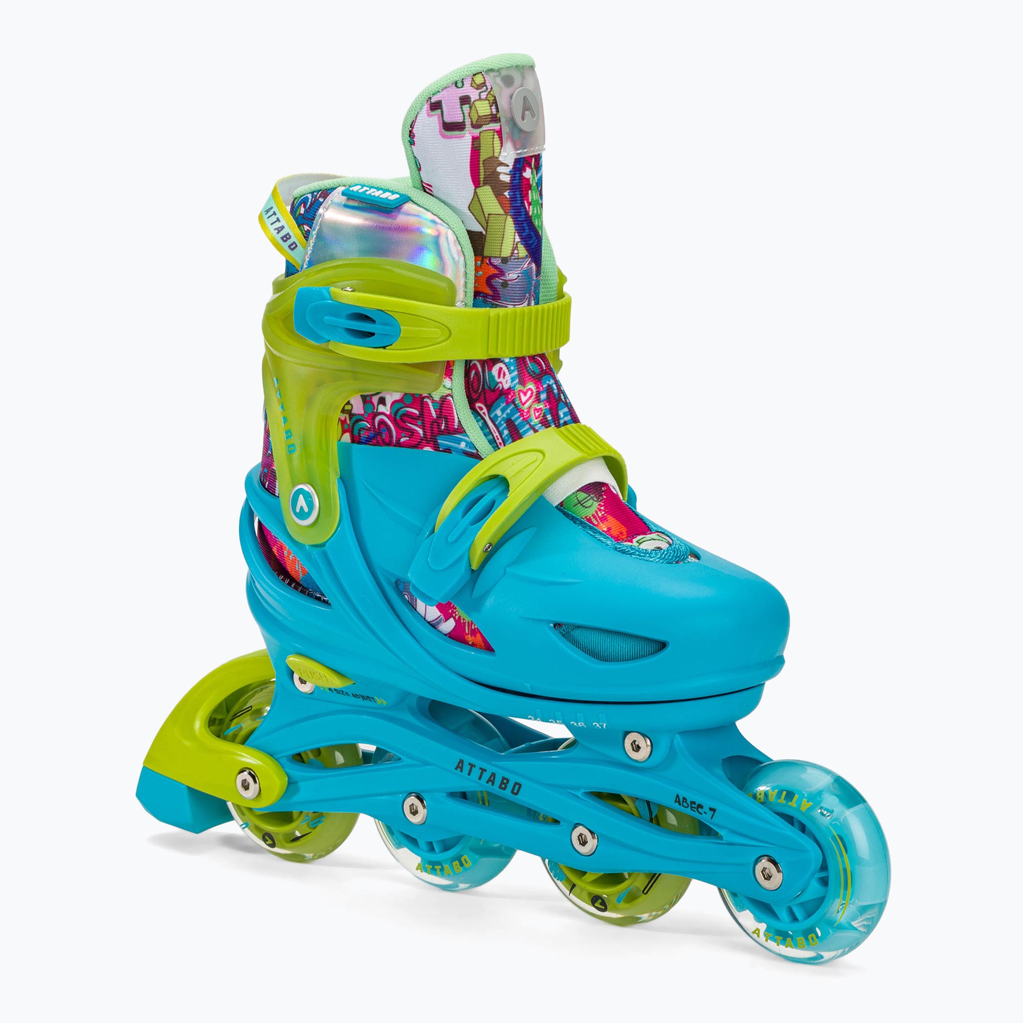 Children's ATTABO Turbojet LED roller skates blue (34 - 37)