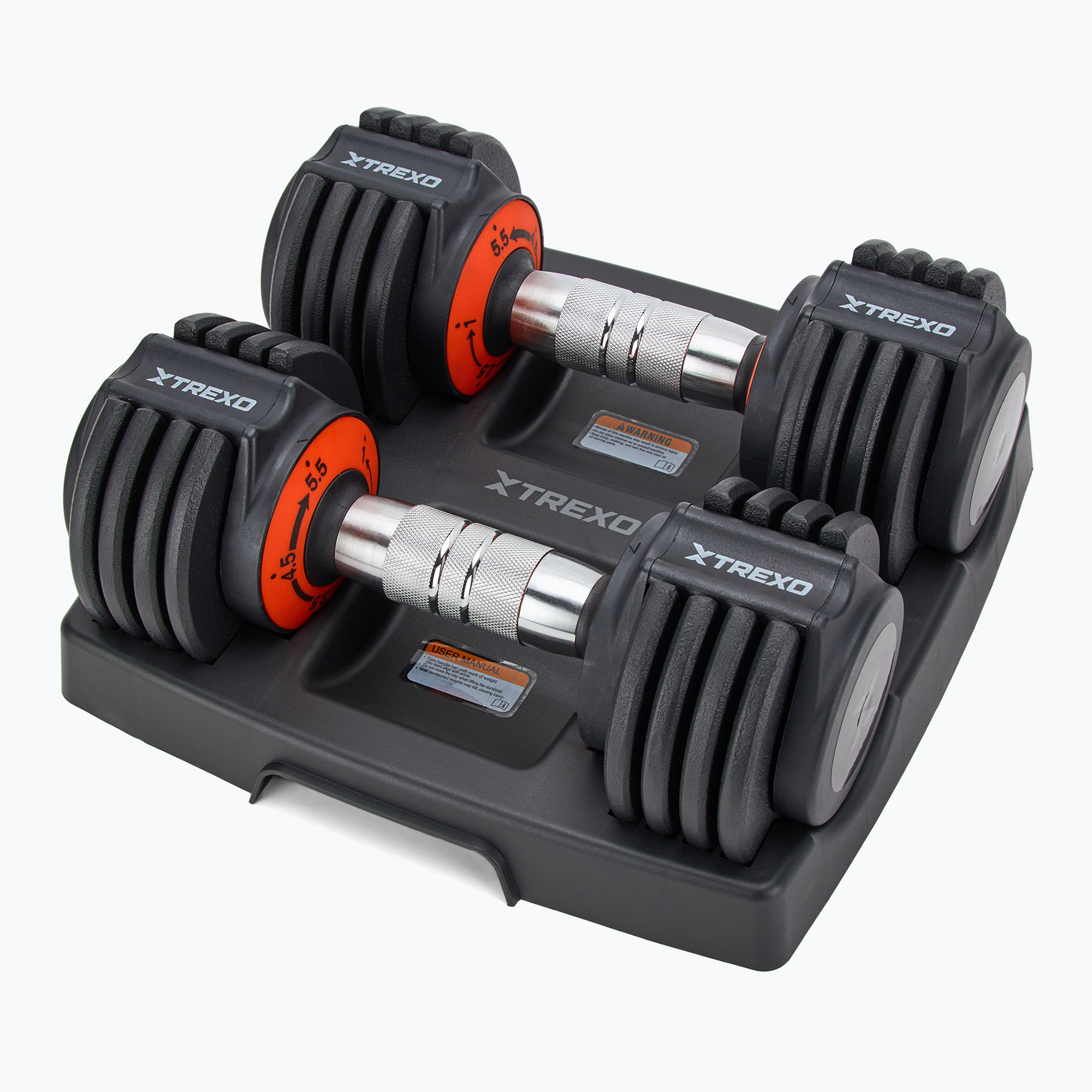 TREXO adjustable dumbbell set 2 x 5.75 kg black (11,5 kg)