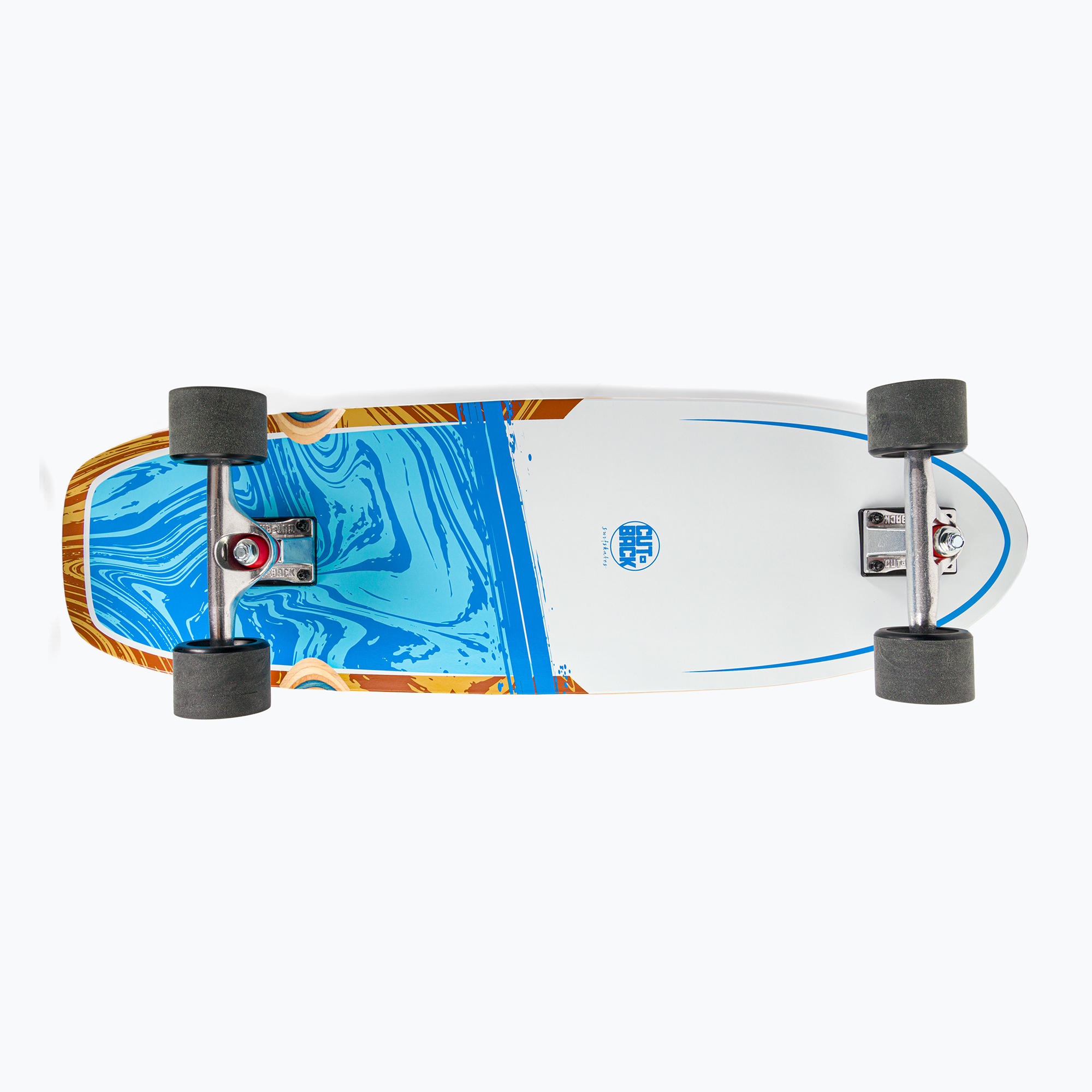 Surfskate Cutback Splash 34" white-blue skateboard CUT-SUR-SPL (33.8” x 10.2”)