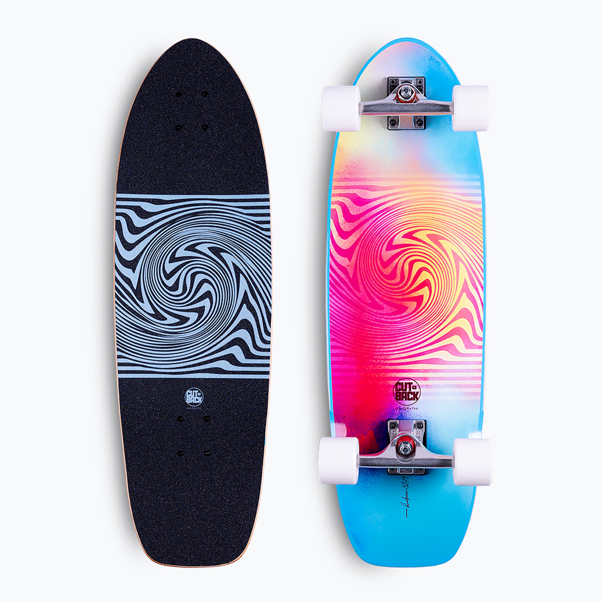 Surfskate skateboard Cutback Blue Dream 32" (32" x 9.7")
