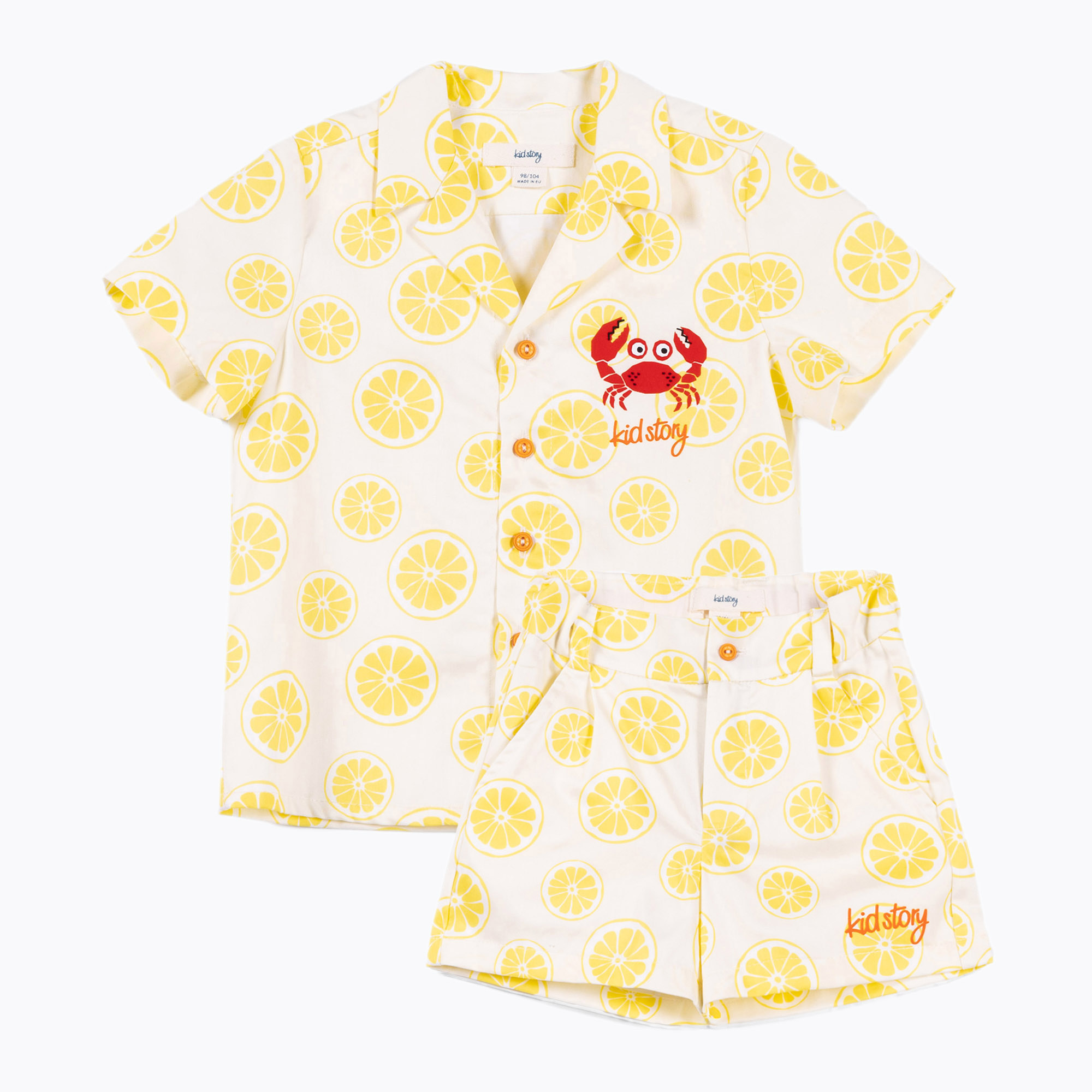 KID STORY children's set Shirt and shorts lime paradise (86-92)