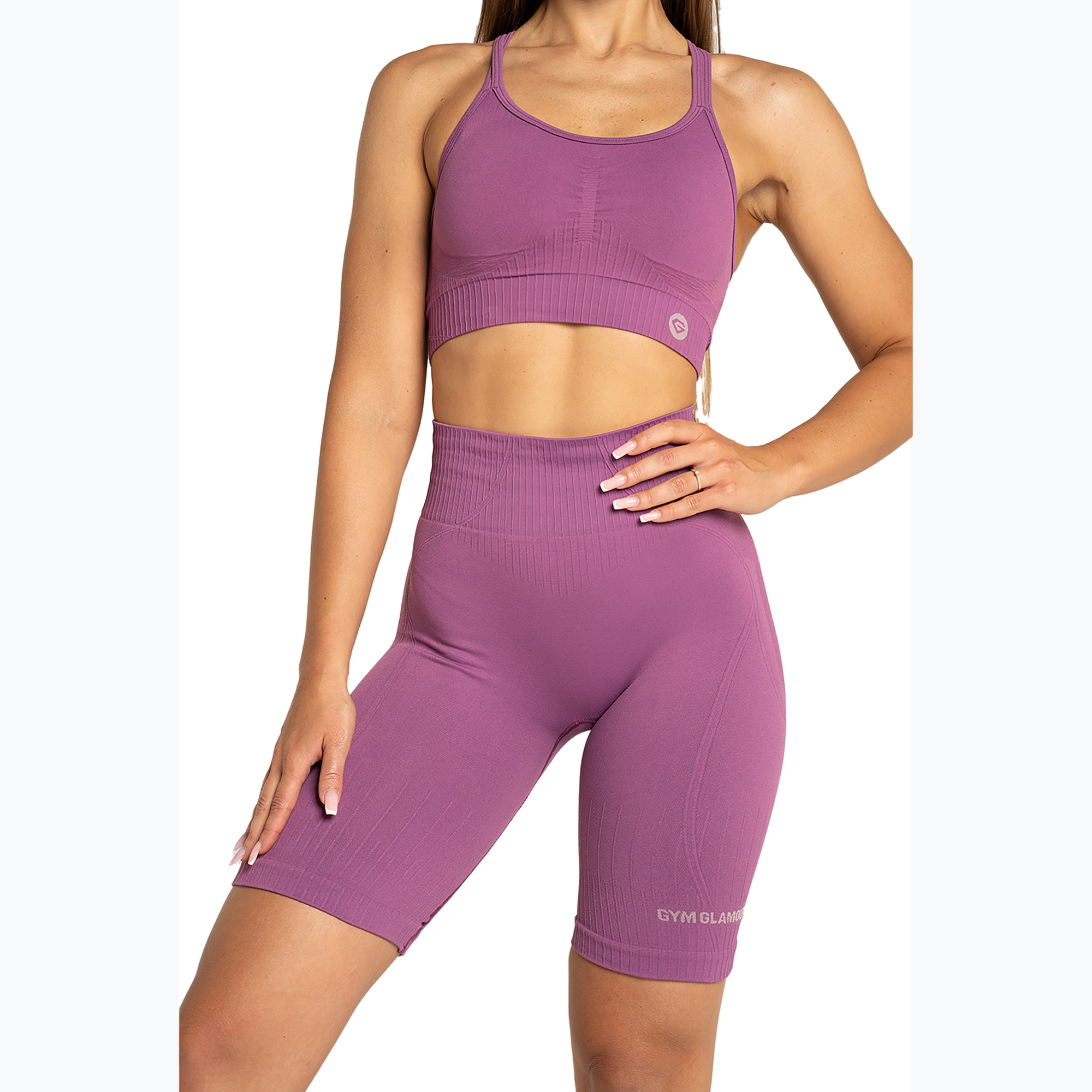 Women's biker training shorts Gym Glamour Push Up 2.0 merry berry (XS)