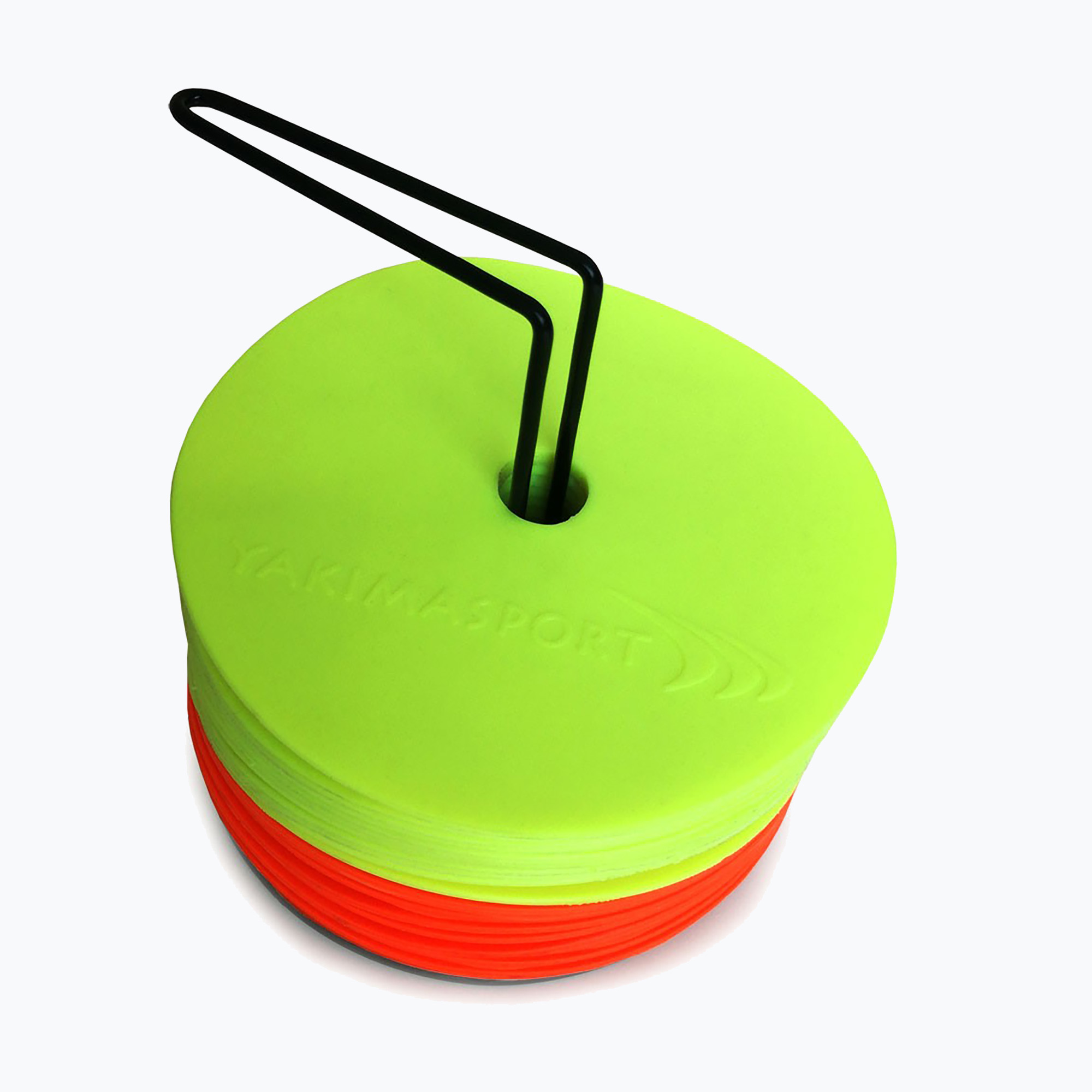 Flat field markers with stand Yakimasport 24 pcs yellow-orange 100214