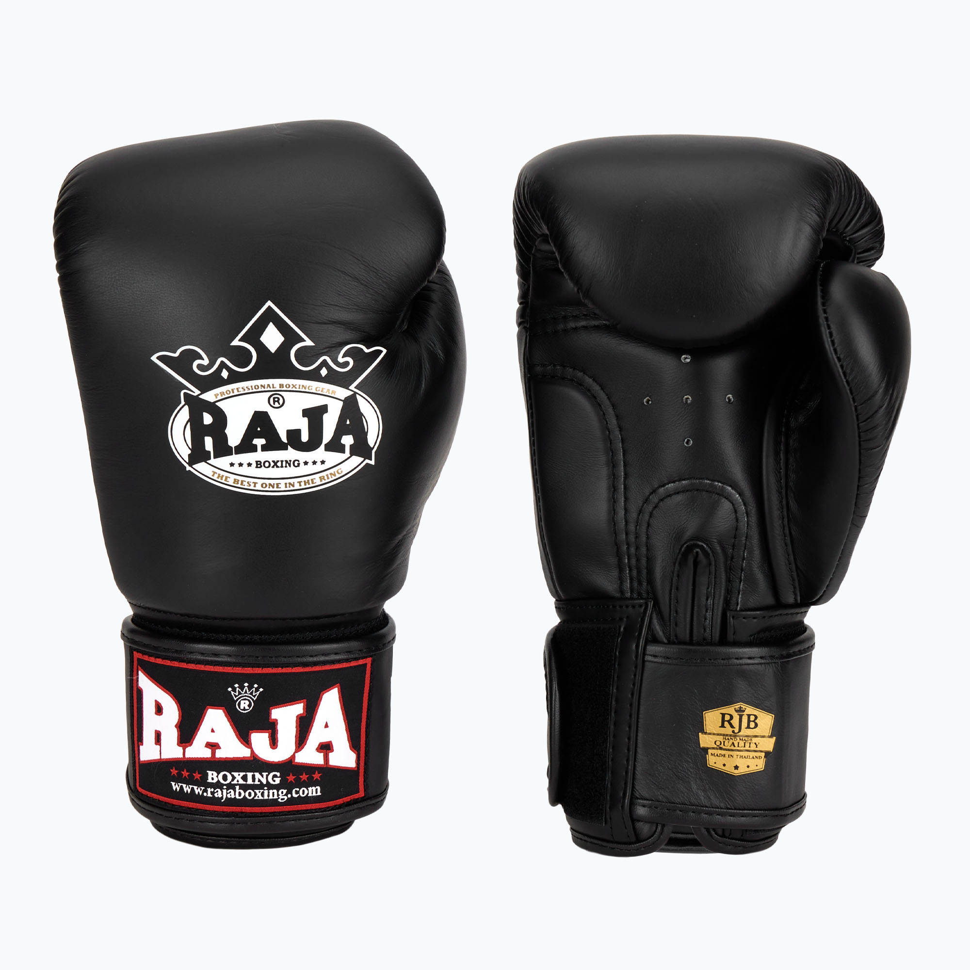 Boxing gloves RAJA BOXING Single Standard Genuine Leather black (8 oz)