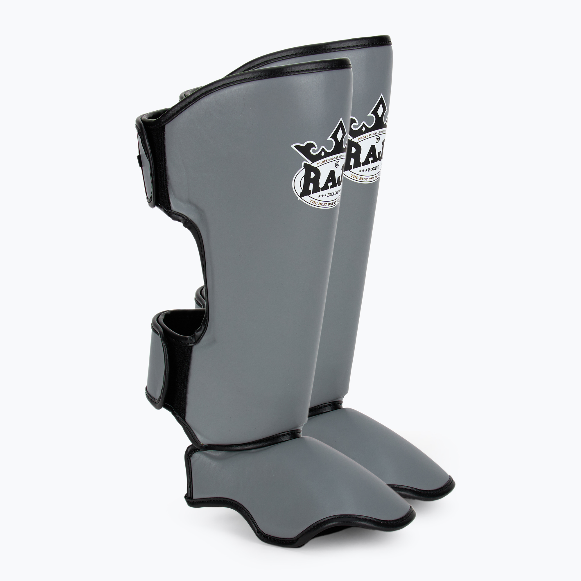 Tibia and foot protectors RAJA BOXING Lightweight Shin Guards Semi Leather grey (L)