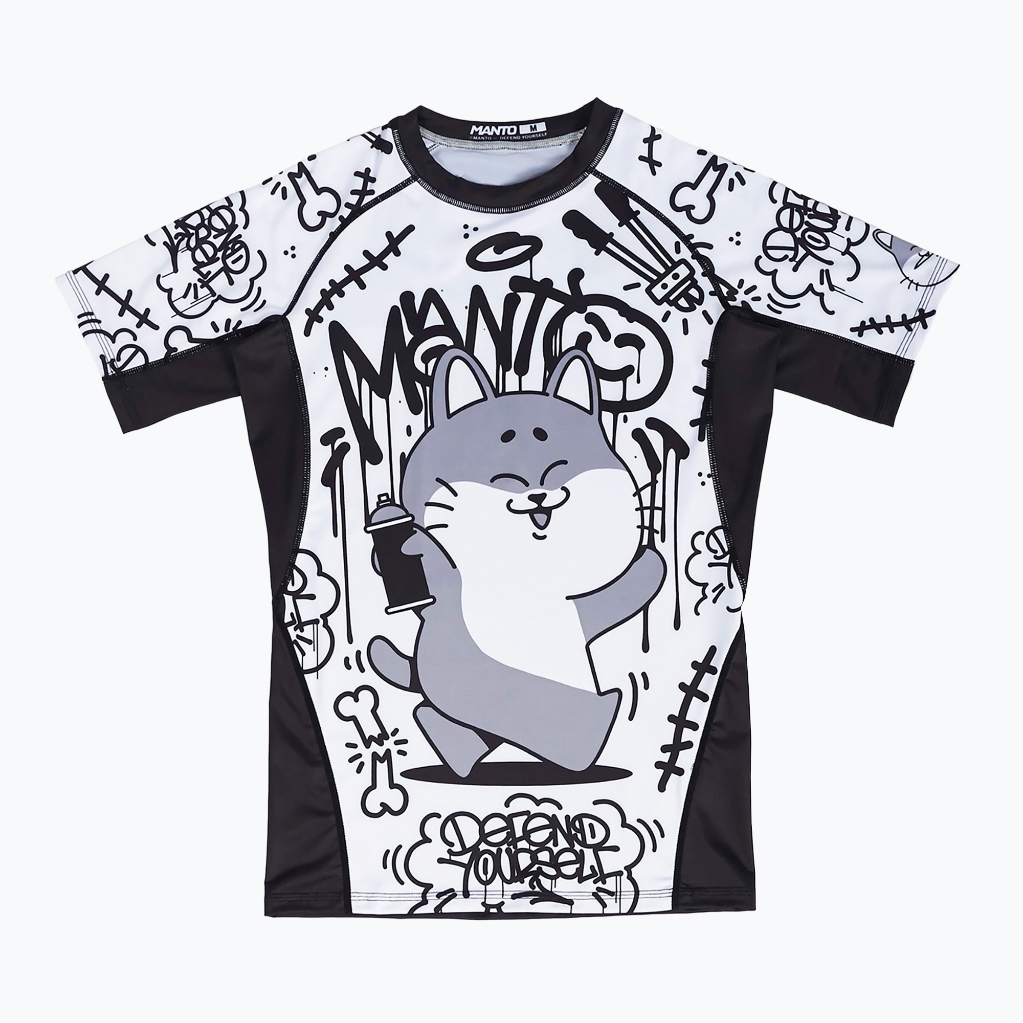 MANTO Debza men's rashguard white/black (S)