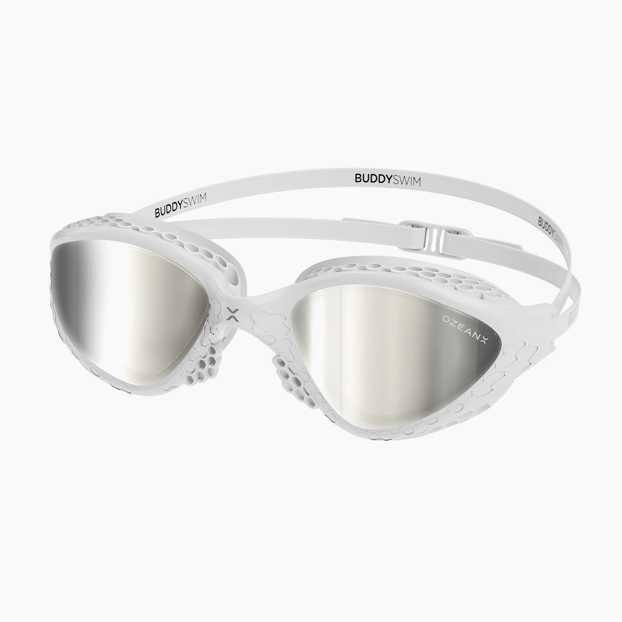 Swim goggles BuddySwim OzeanX Mirror white / silver