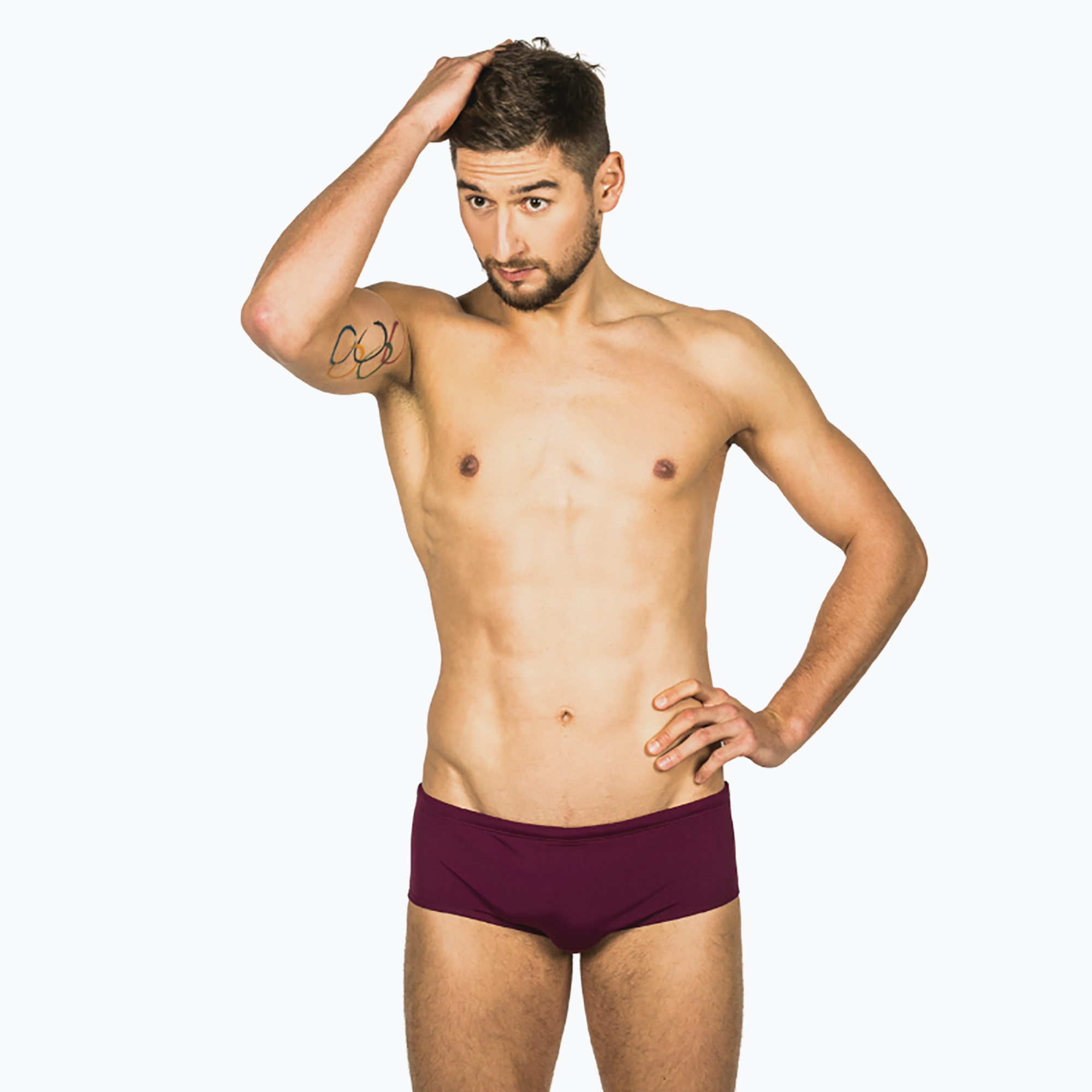 Men's FINIS Aqua Short Solid cabernet swim briefs (36 UK)