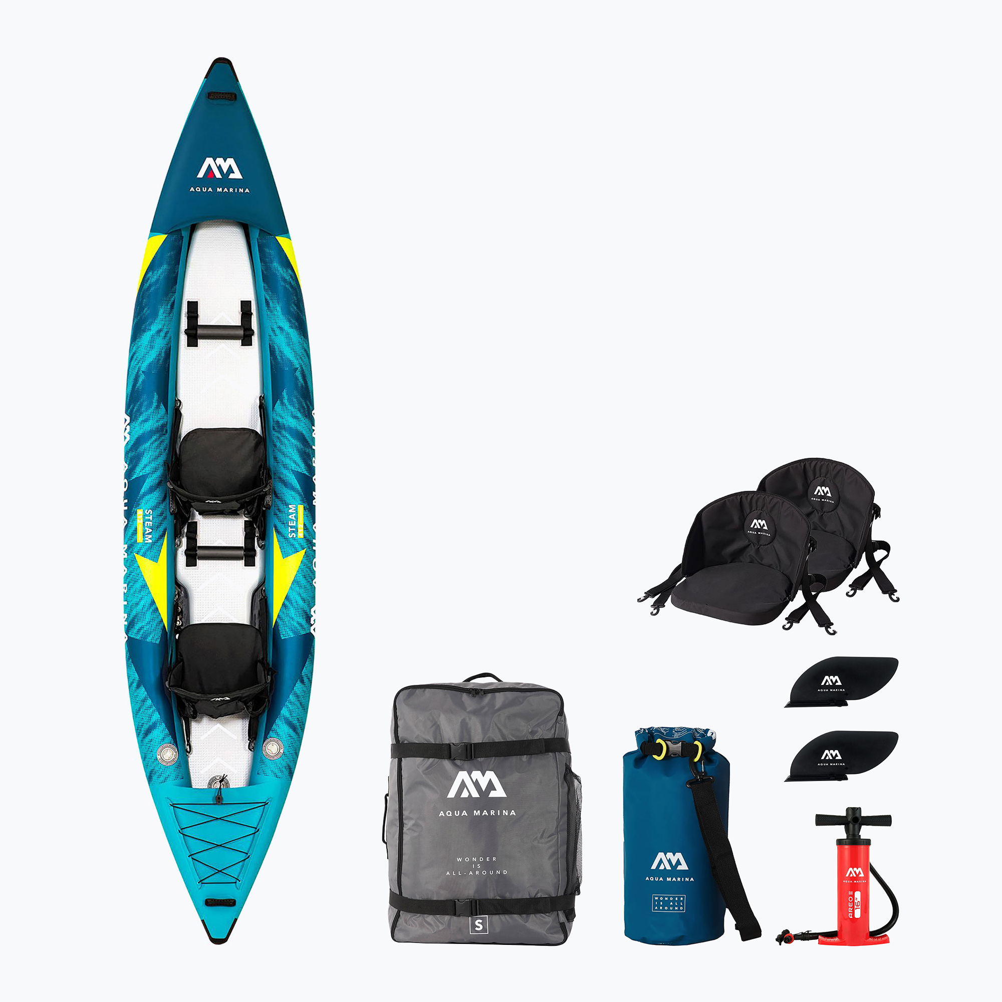 Aqua Marina Versatile/ Whitewater Kayak blue Steam-412 2-person inflatable kayak 13'6′′