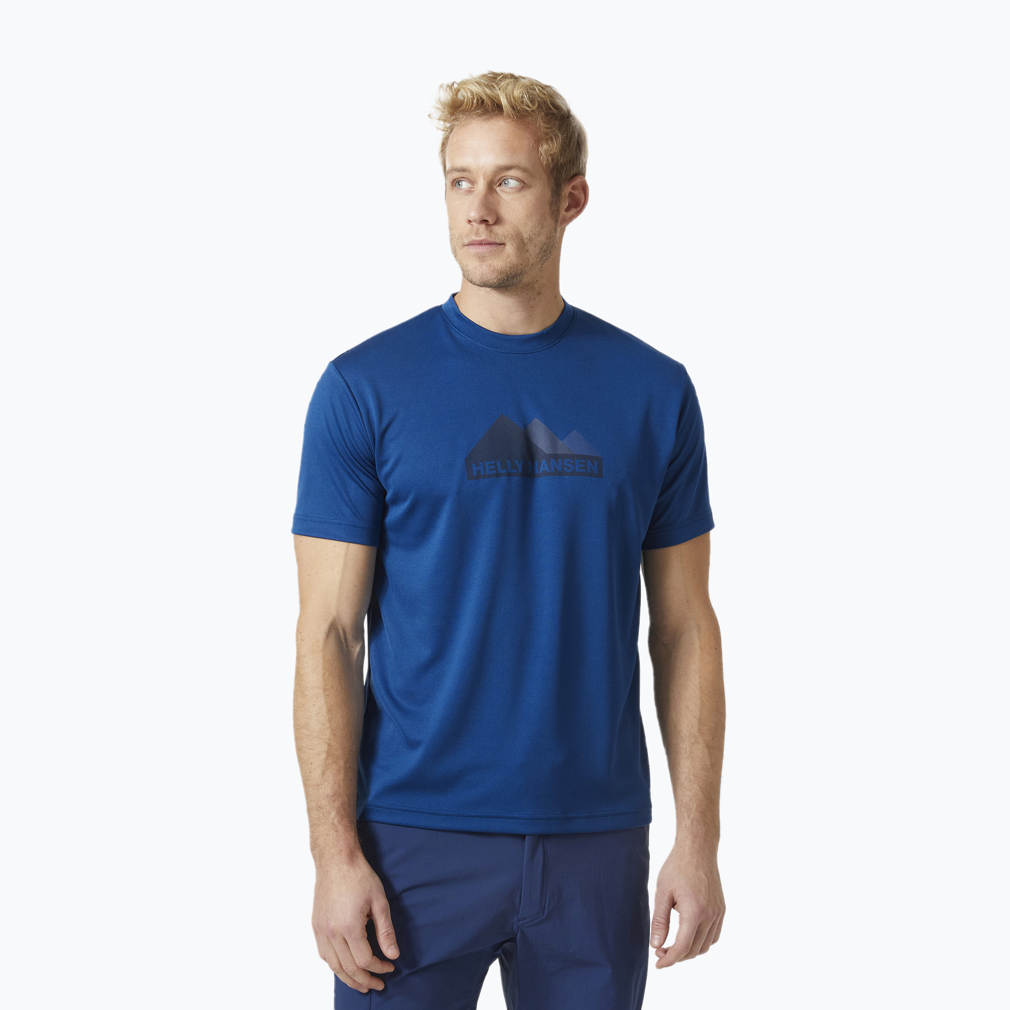 Men's Helly Hansen HH Tech Graphic trekking t-shirt blue 63088_606 (S)