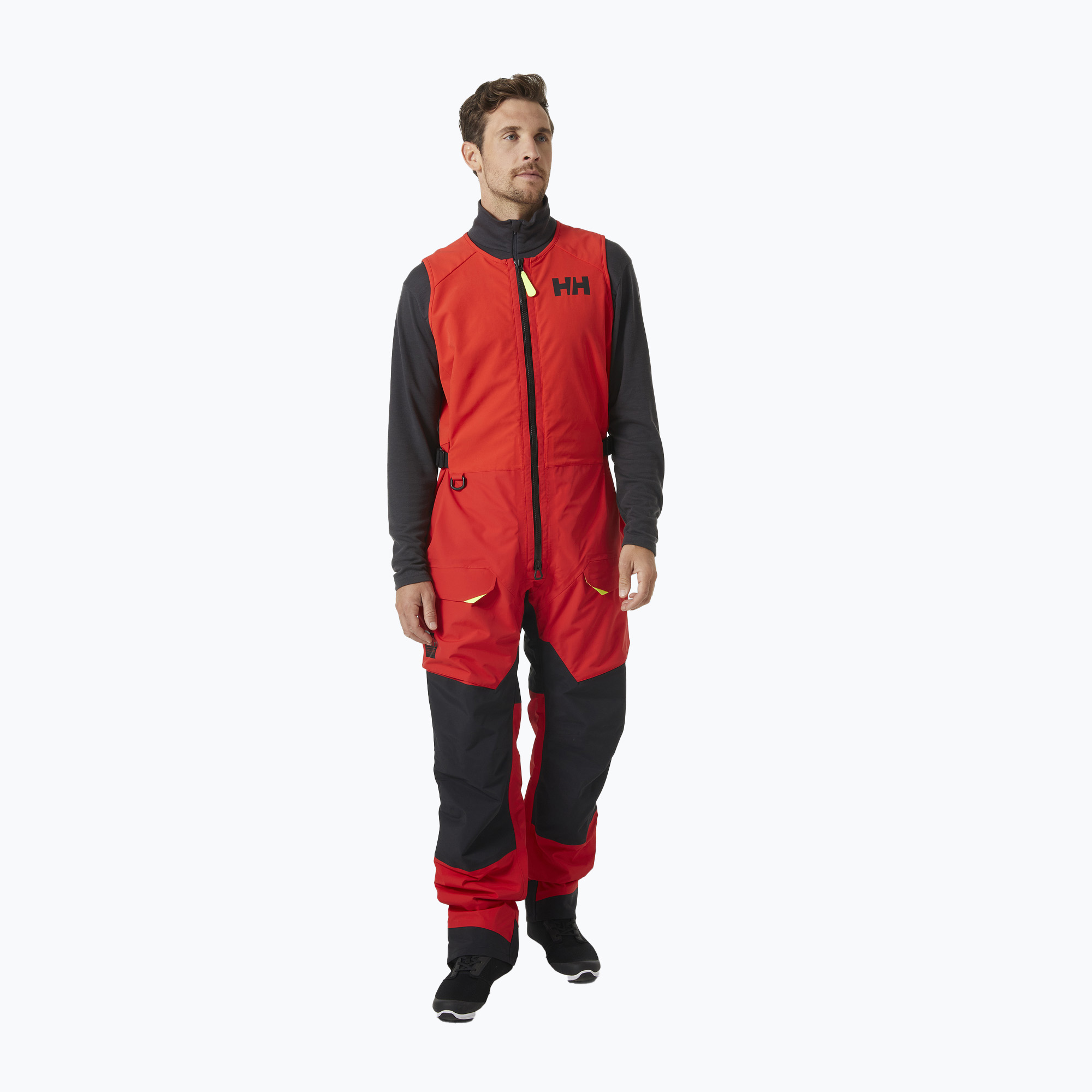 Men's sailing trousers Helly Hansen Aegir Race Salopette 2.0 alert red (M)
