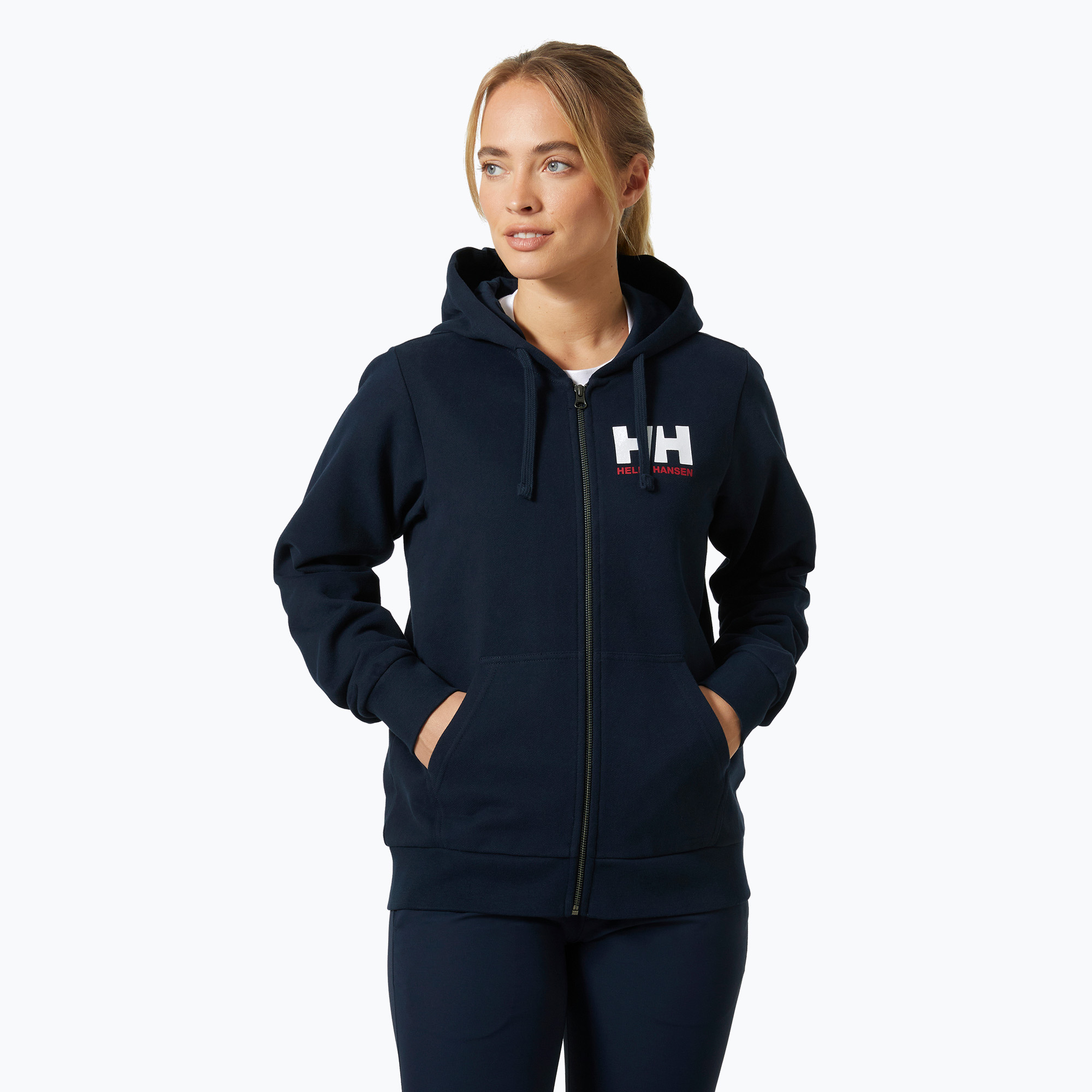 Women's Helly Hansen HH Logo Full Zip Hoodie 2.0 navy (XS)