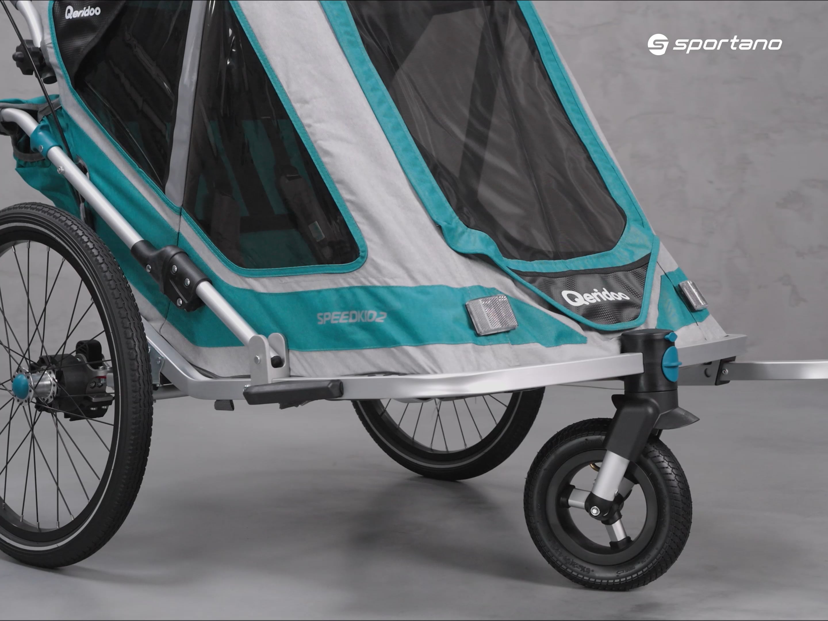 Qeridoo Speedkid2 two-seater bicycle trailer blue Q-SK2-21-P