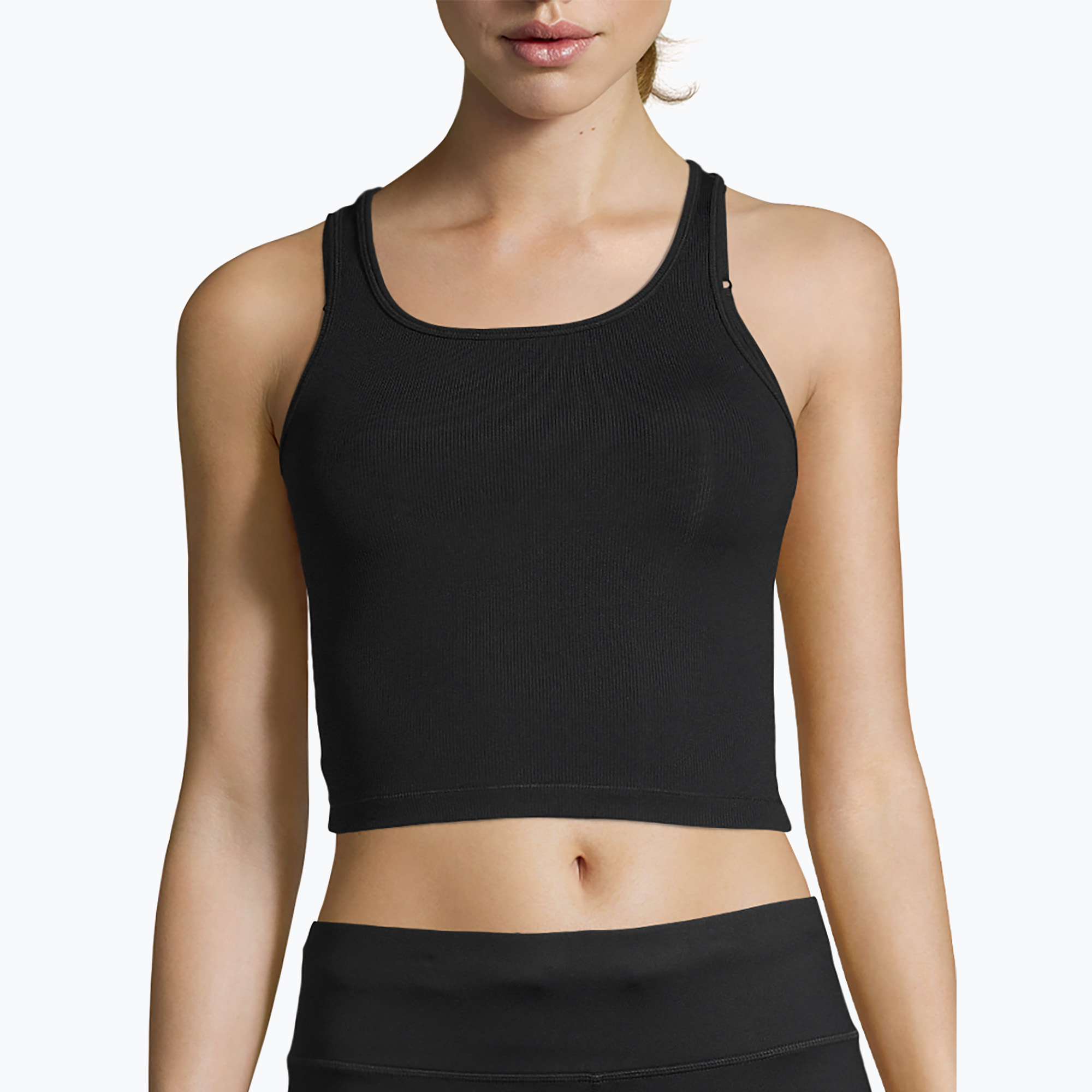 Casall Crop Rib Racerback women's training tank top black 20424 (38)