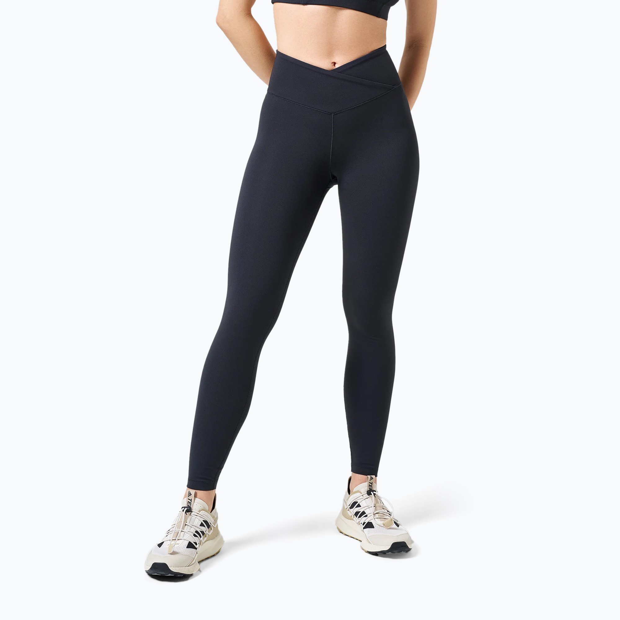 Casall Overlap High Waist women's training leggings black 22500 (38)