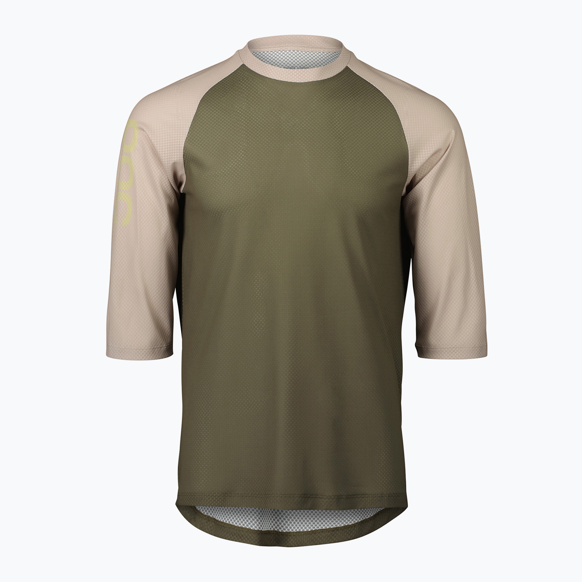 Men's cycling jersey POC MTB Pure 3/4 epidote green/light sandstone beige (S)