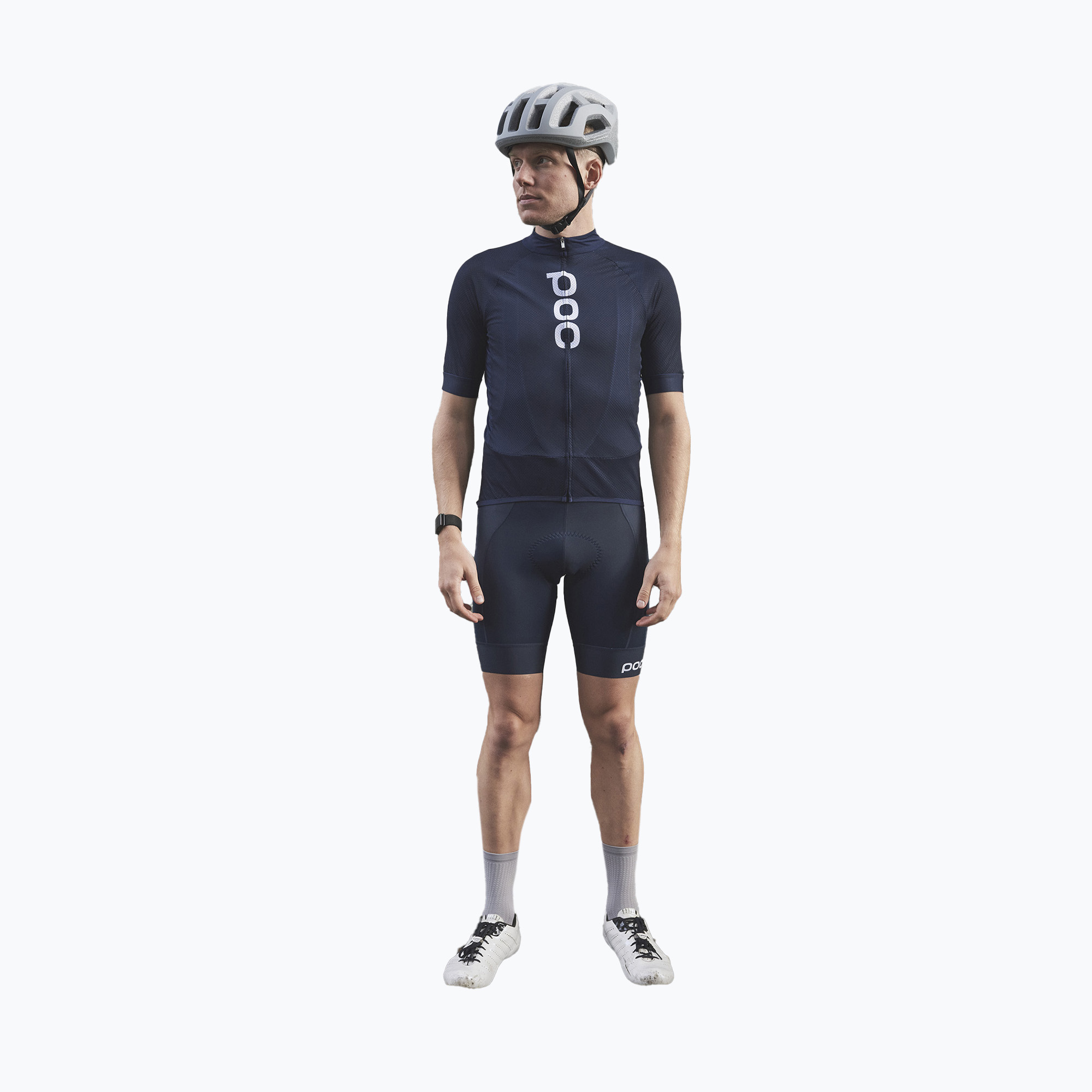 Men's cycling jersey POC Essential Road Logo turmaline navy (S)