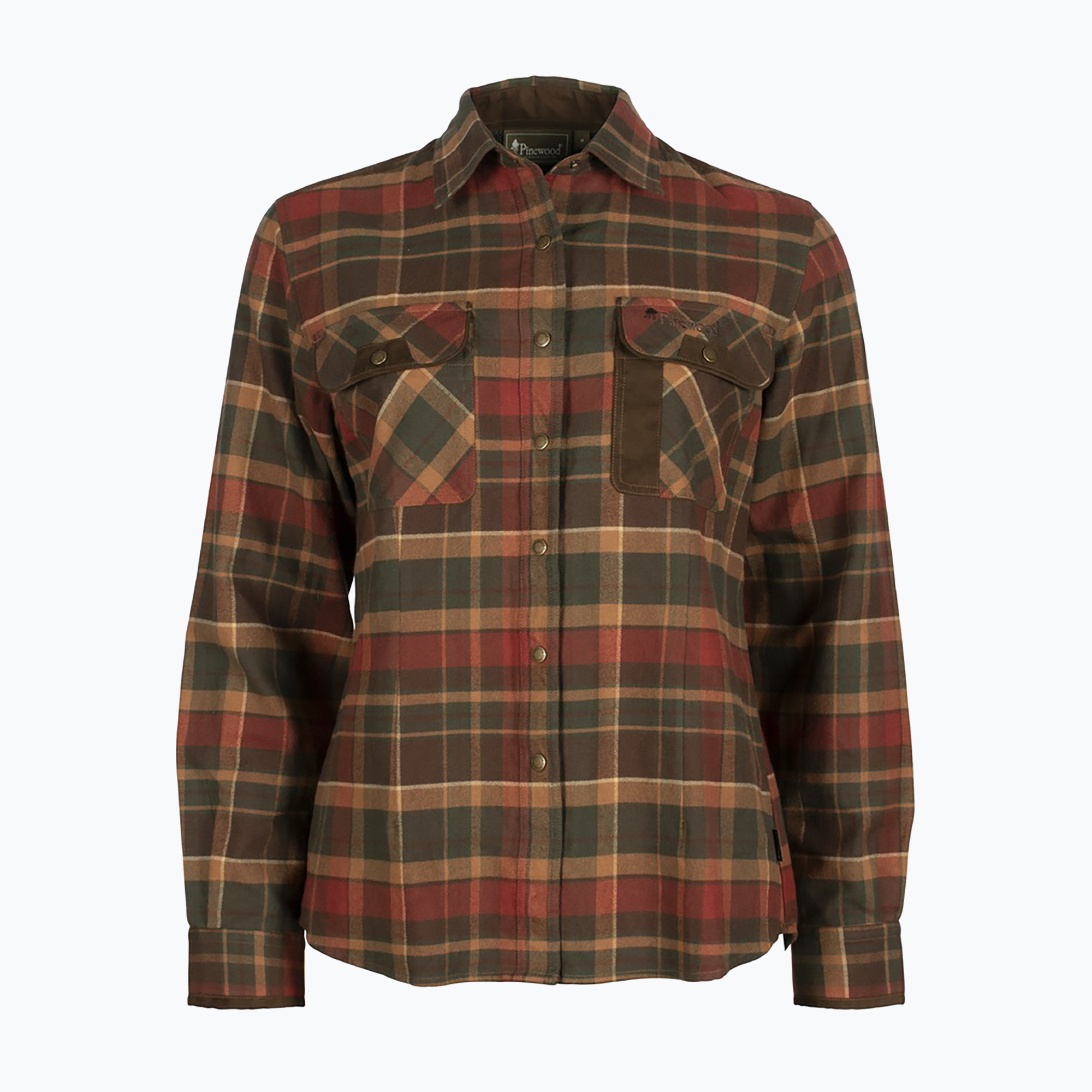 Pinewood Prestwick Exclusive women's shirt d.green/terracotta (L)