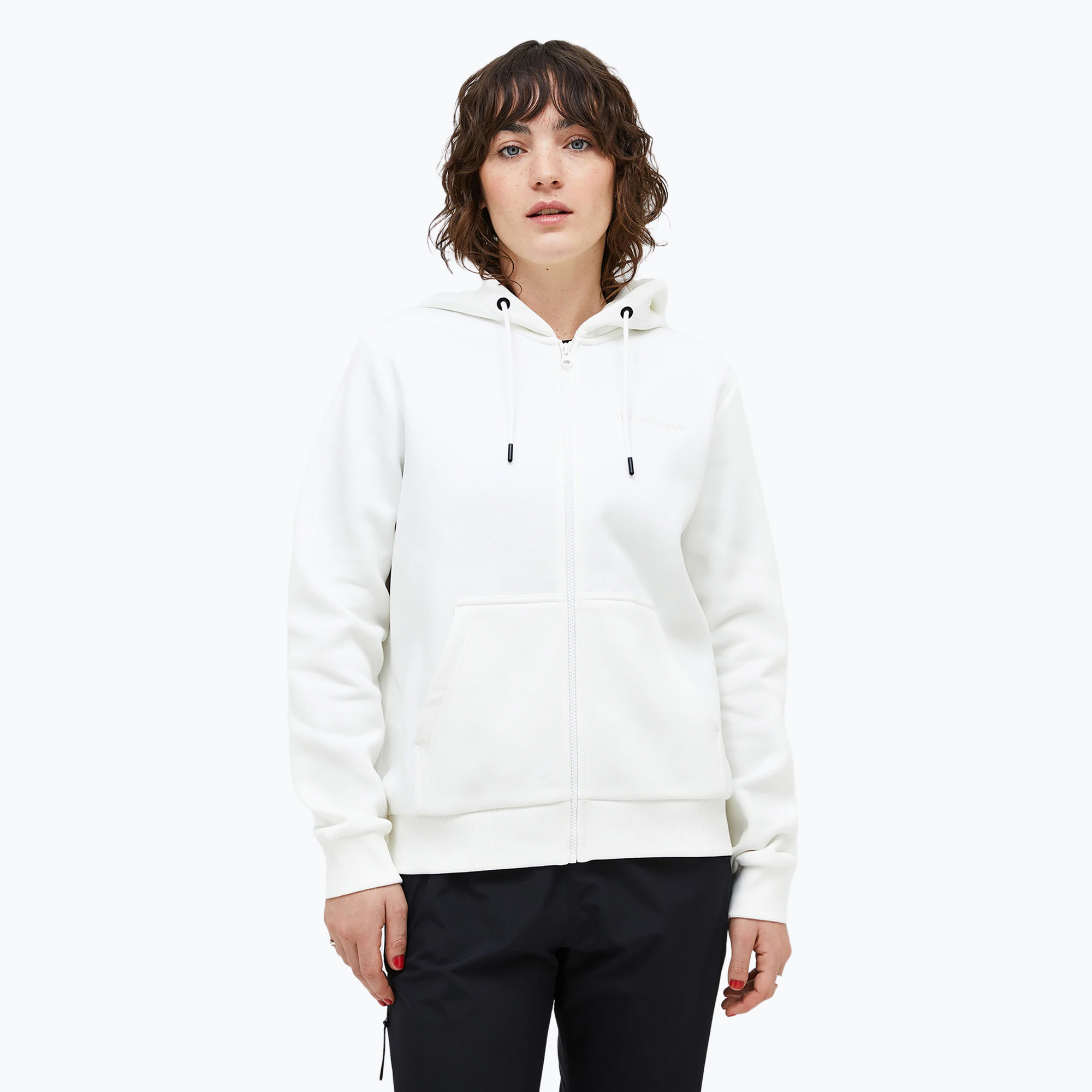 Women's Peak Performance Original Small Logo Zip off white sweatshirt (M)