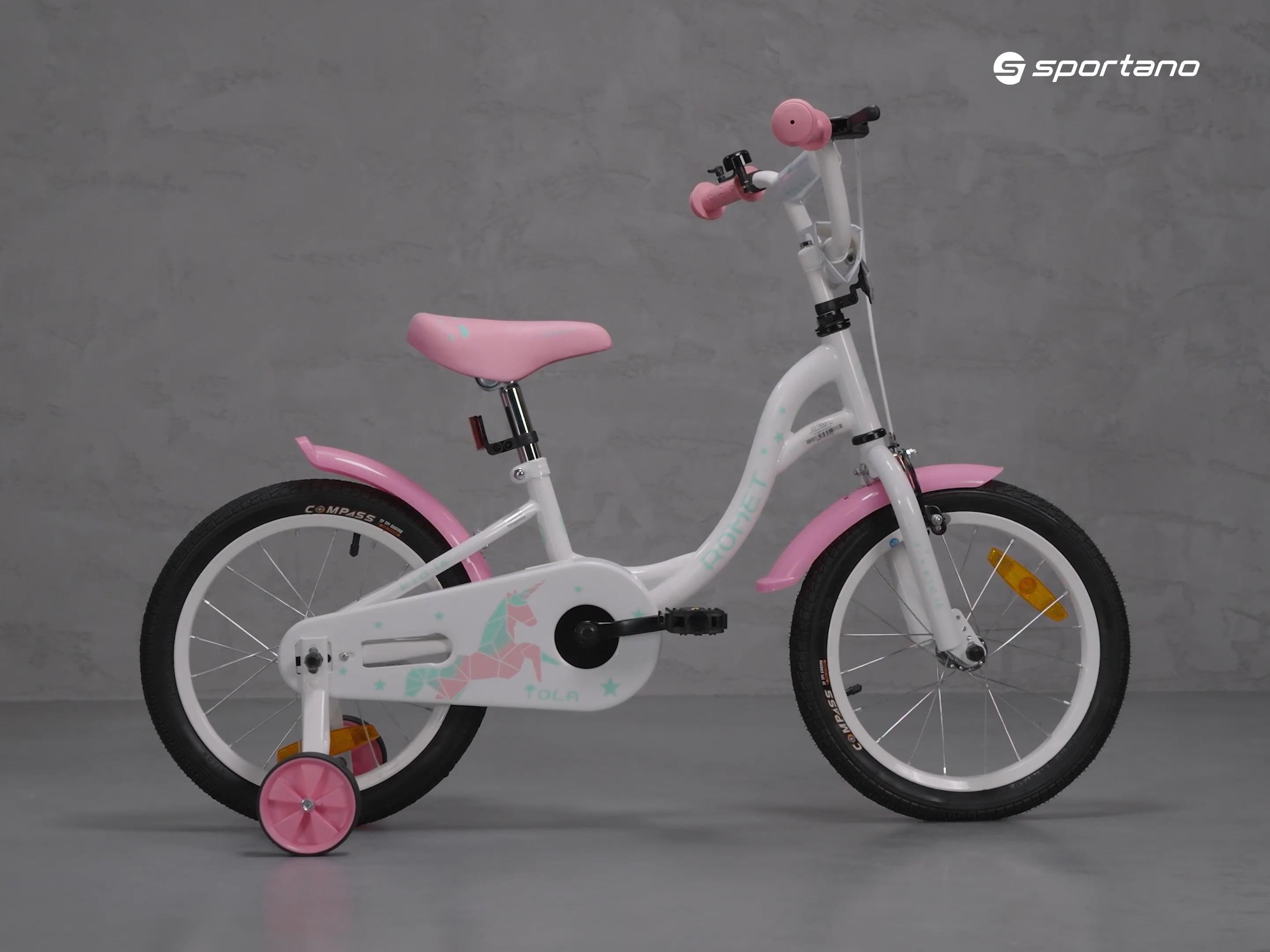 Children's bicycle Romet Tola 16 white and pink