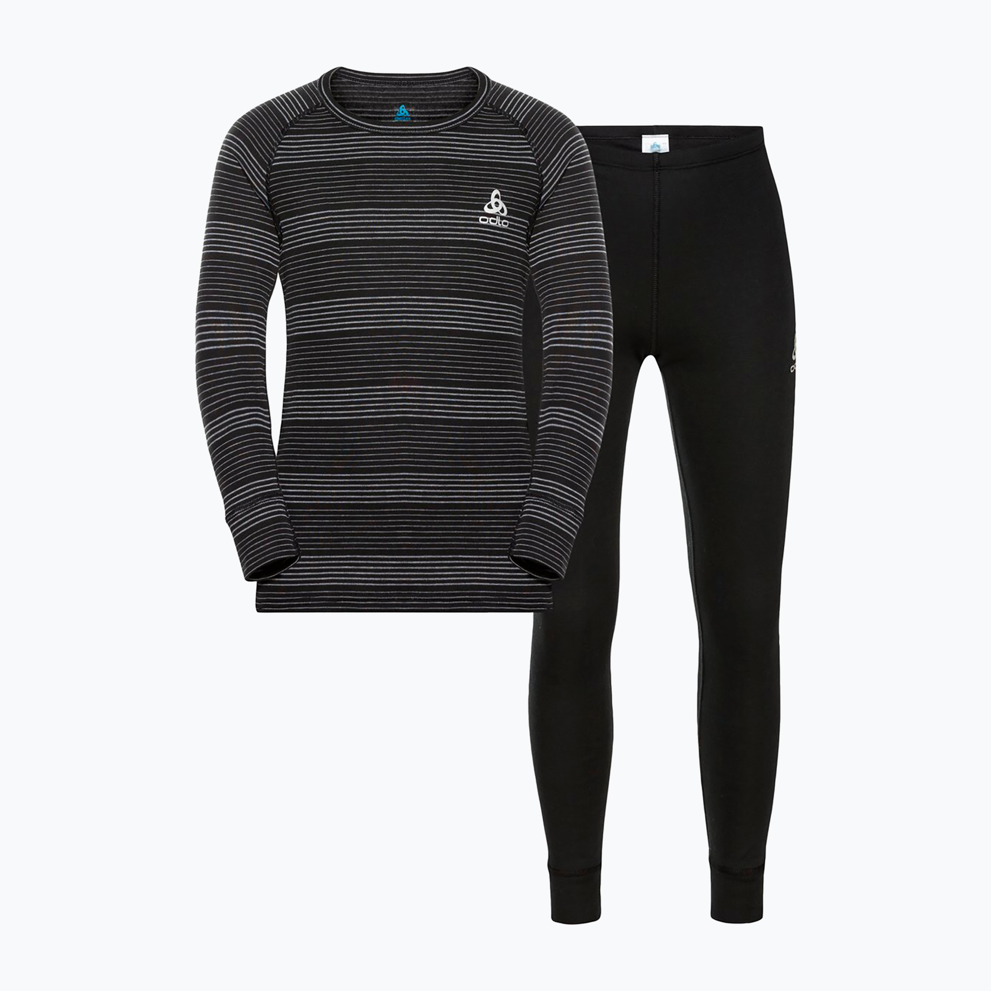 Children's thermal underwear ODLO Active Warm Eco Long black/grey melange (128)