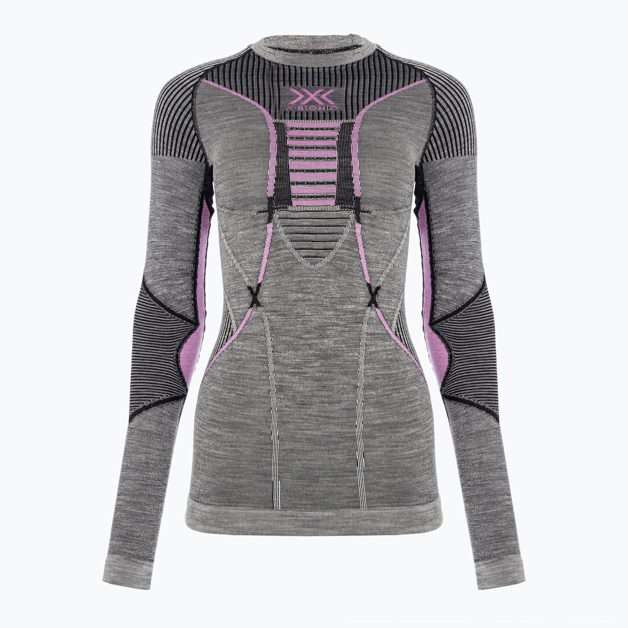 Women's thermoactive sweatshirt X-Bionic Merino black/grey/magnolia (L)