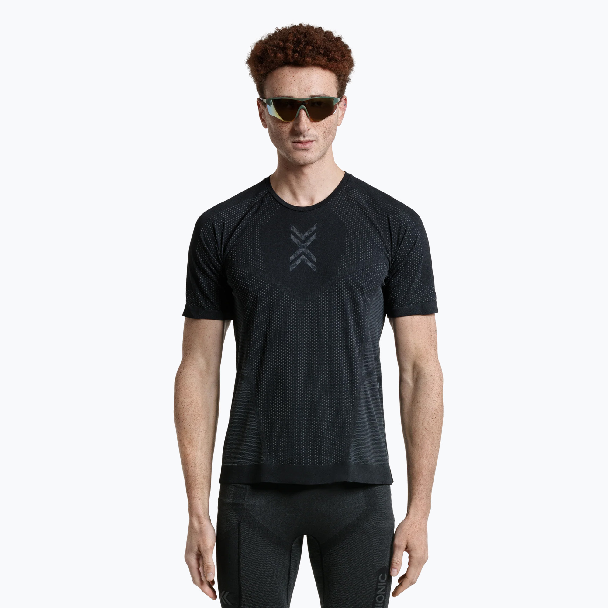 Men's X-Bionic Xceed Run x black/rhino grey running shirt (S)
