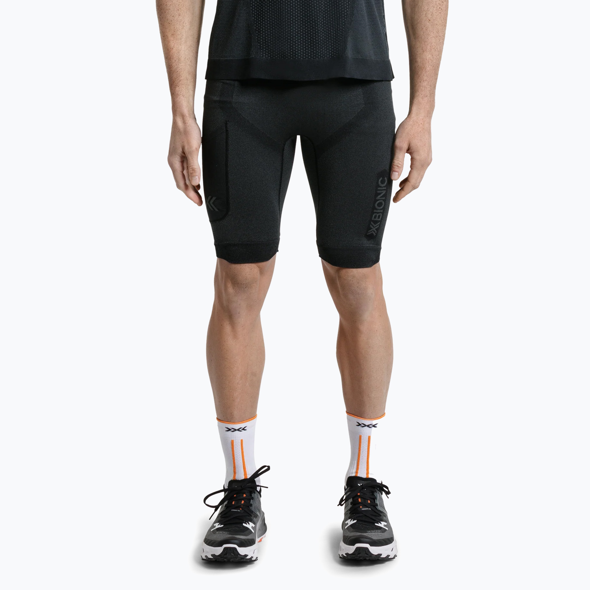 Men's X-Bionic Xceed Run Tights x black/rhino grey thermal shorts (XXL)