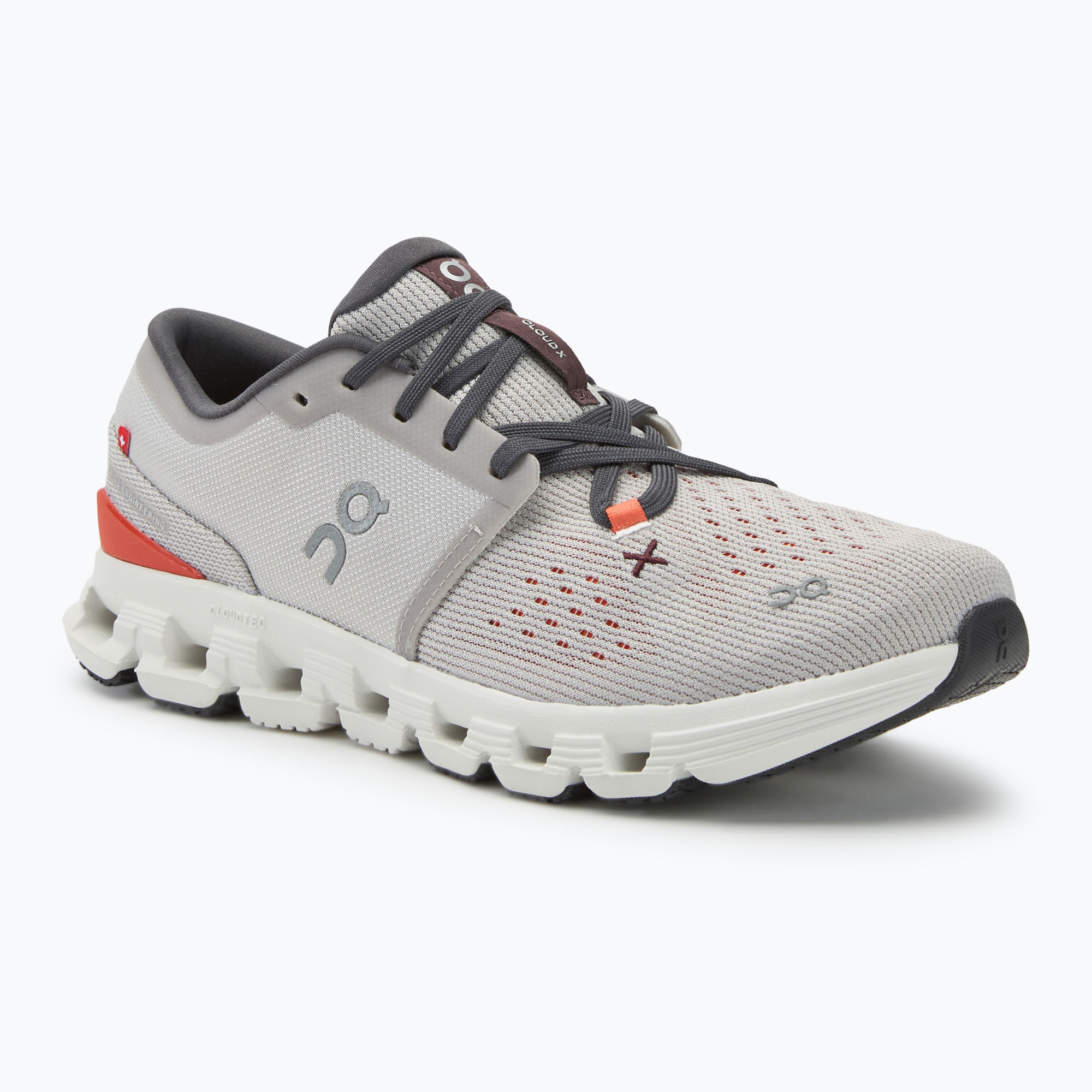 Men's On Running Cloud X 4 silver/flame running shoes (40.5 EU)